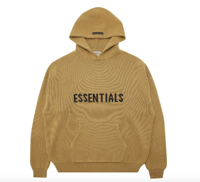 image of Fear Of God Essentials Knit Pullover Hoodie Amber 2Xl, Men's