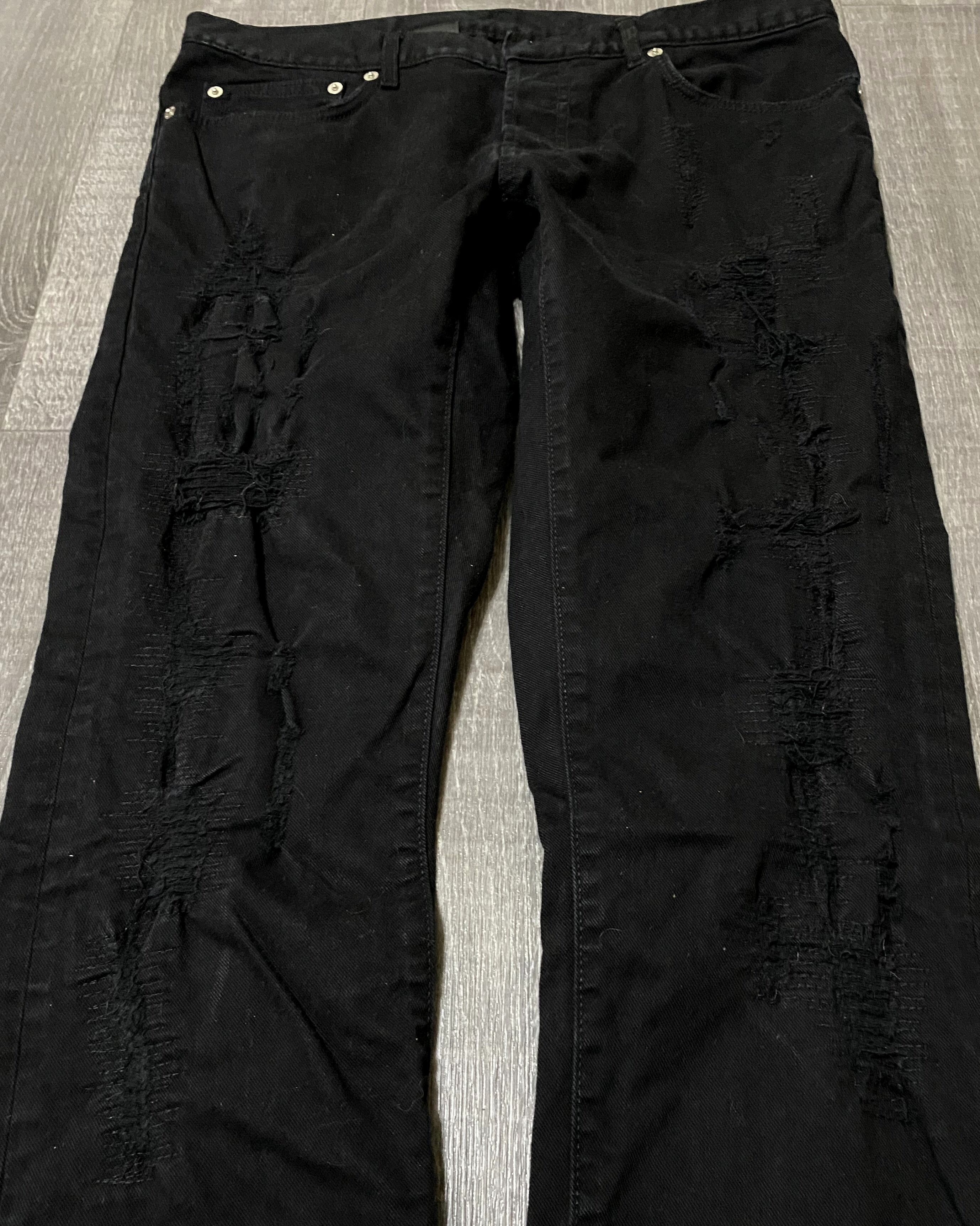 Dior Christian Dior Homme Strip Stitched Distressed Jeans Denim Size US 33 - 4 Thumbnail