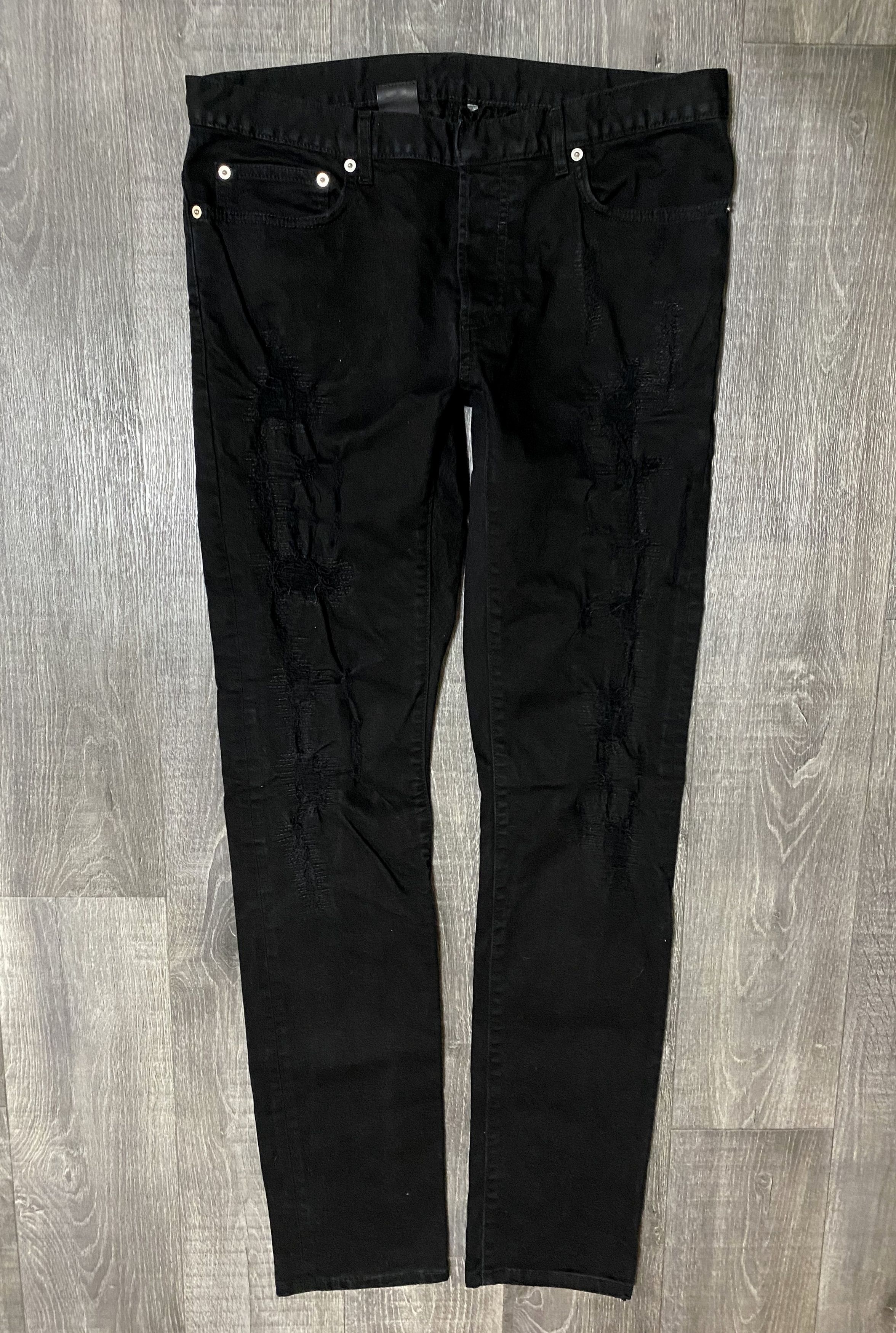 Dior Christian Dior Homme Strip Stitched Distressed Jeans Denim Size US 33 - 2 Thumbnail