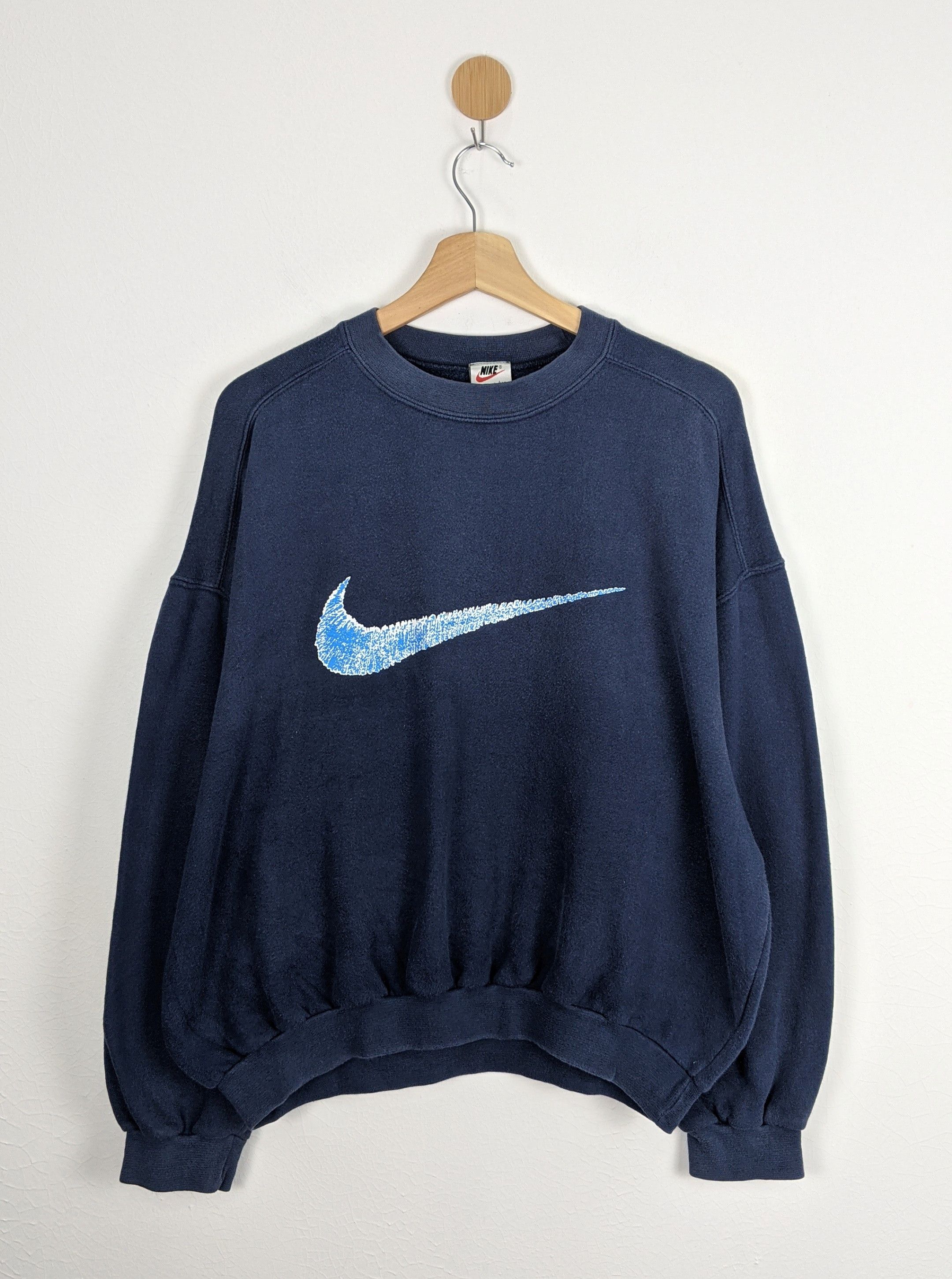 Nike Vintage Nike 80s 90s big logo swoosh sweatshirt Size US L / EU 52-54 / 3 - 1 Thumbnail