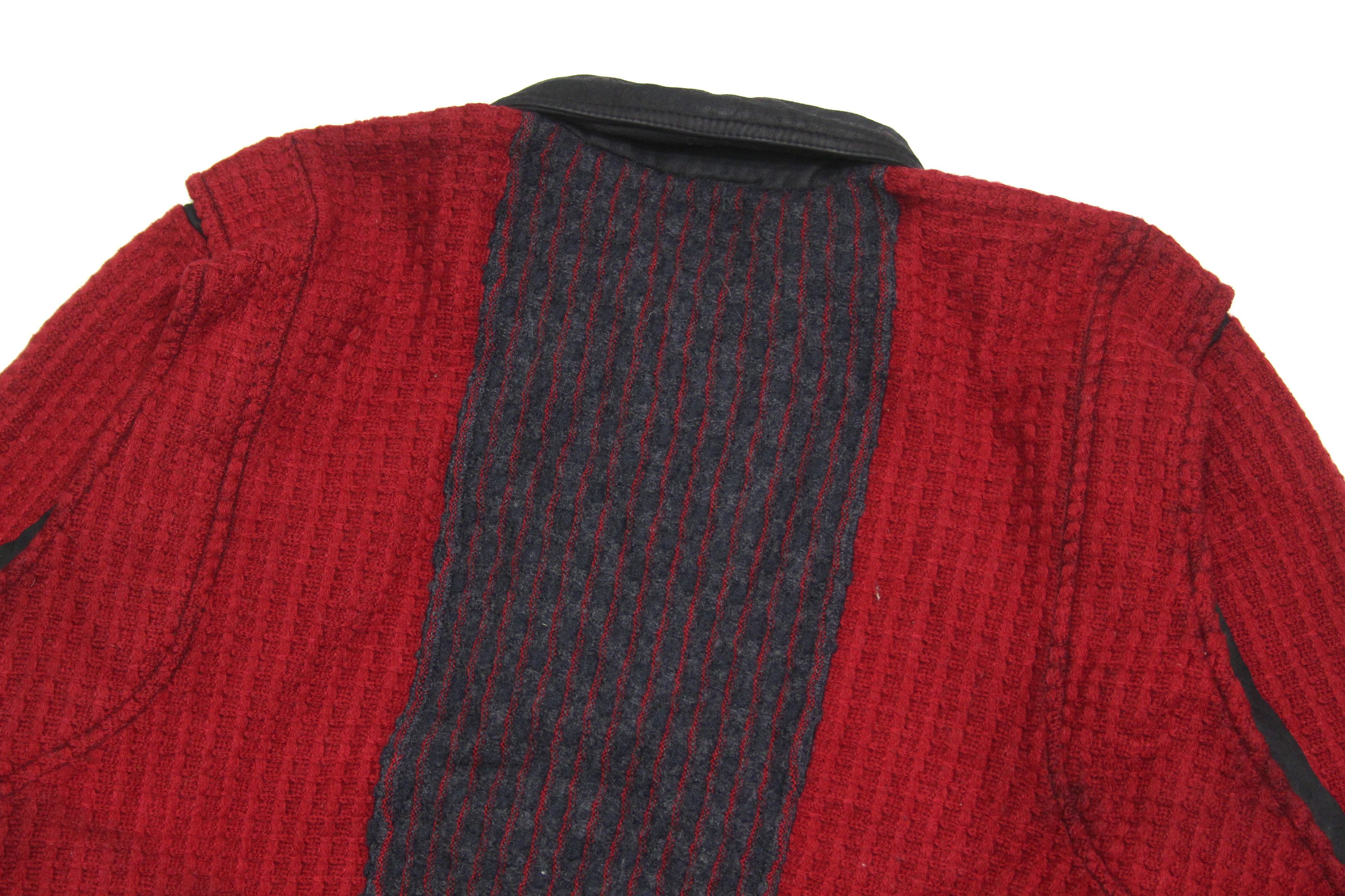 Coogi 90S Red Waffle Wool Sweater Vintage Size US L / EU 52-54 / 3 - 4 Thumbnail