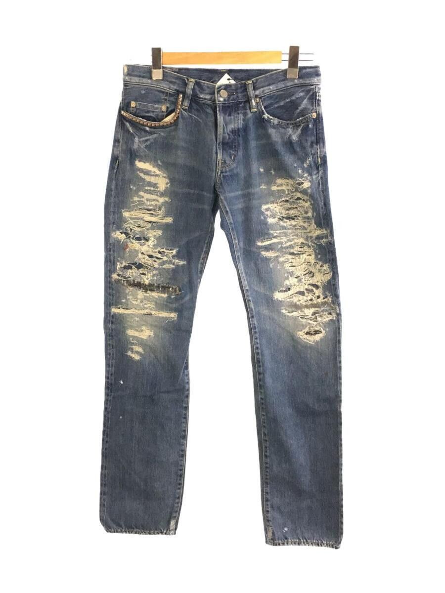 Image of Hysteric Glamour Archive Distressed Repair Denim Jeans in Indigo, Men's (Size 31)