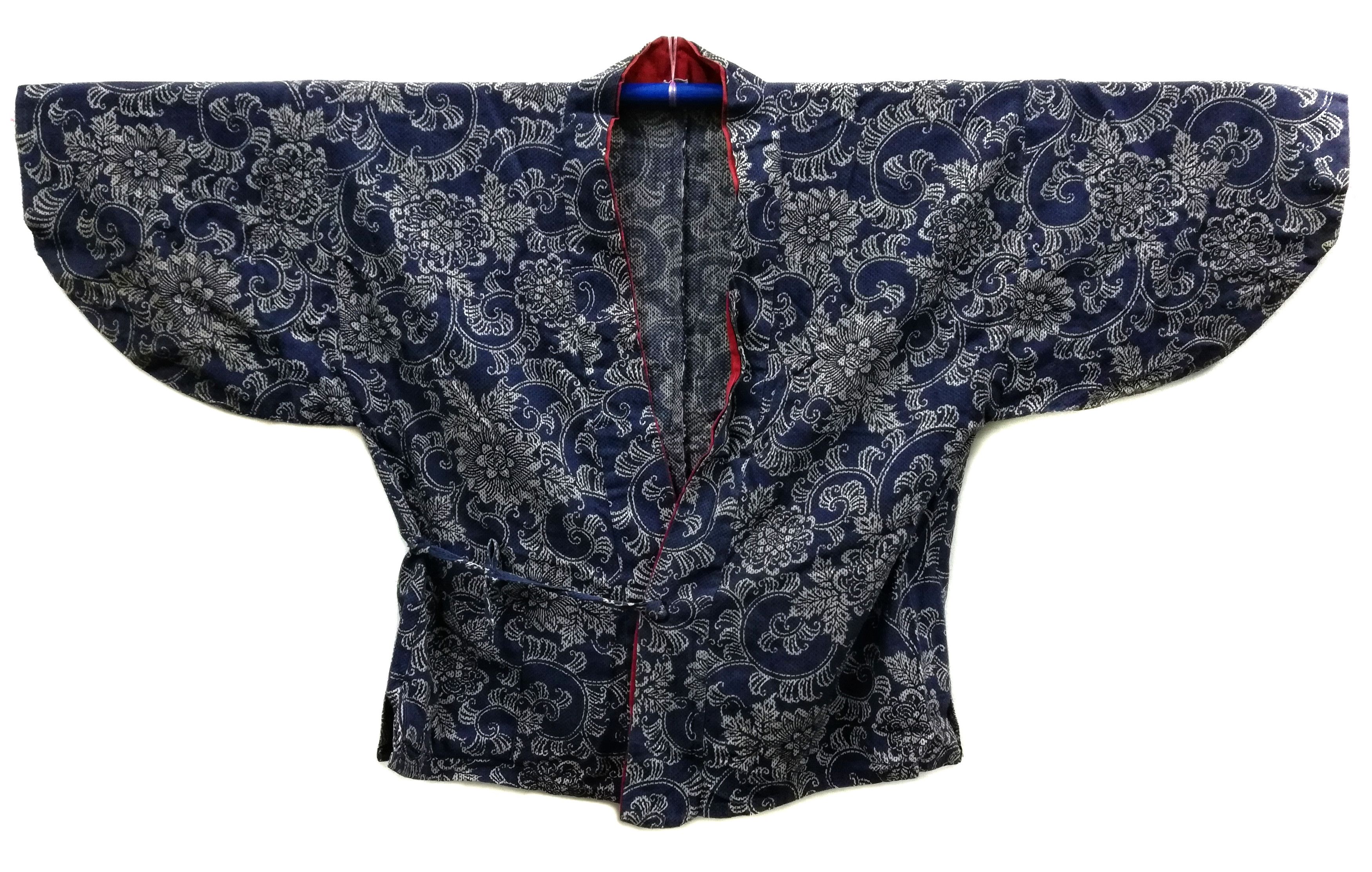 Art Comes First × Indigo × Japanese Brand 🔥Sashiko Drawstrings Kowatari Kimono Boro Fabric Printed Size US L / EU 52-54 / 3 - 1 Thumbnail