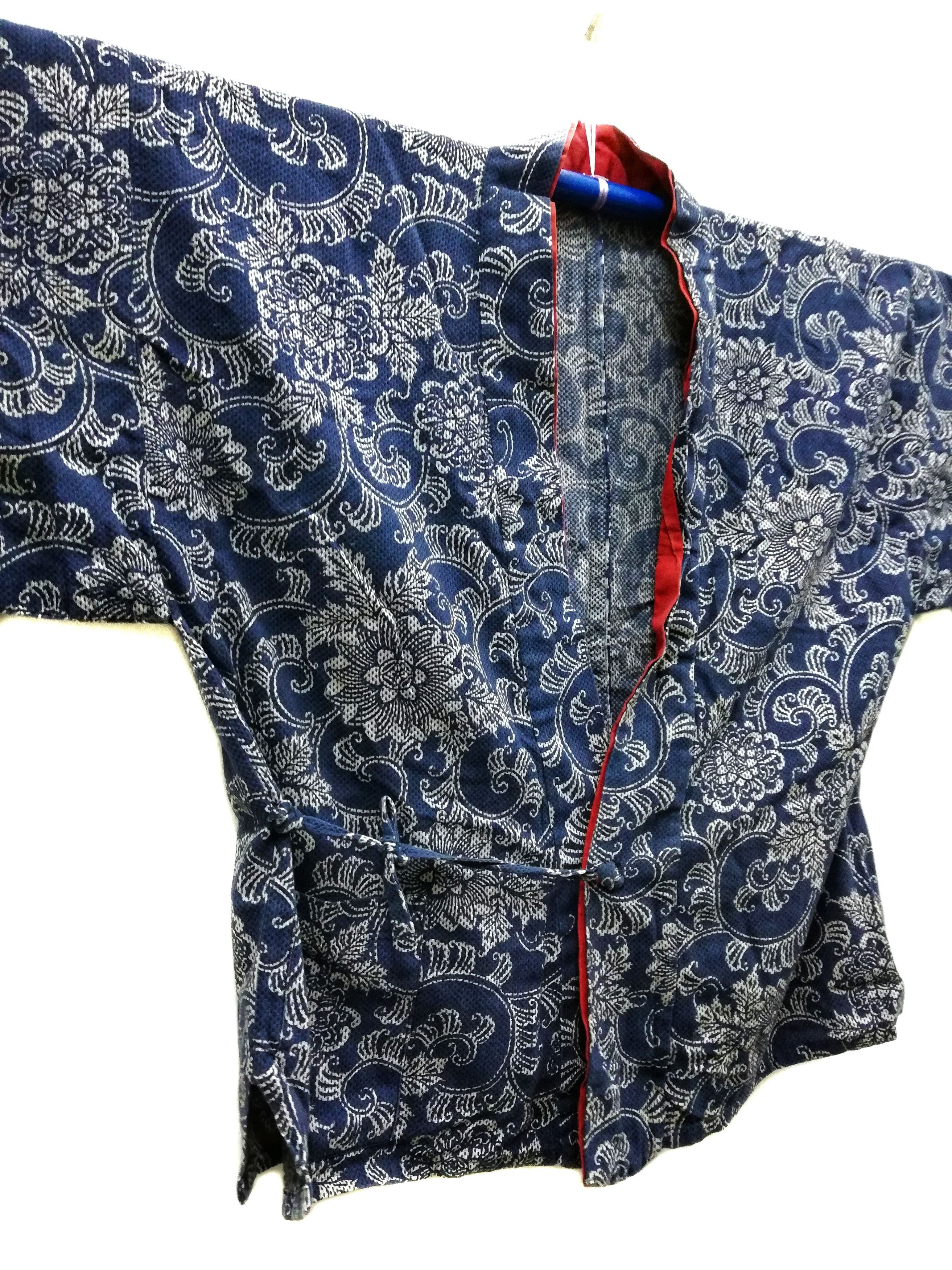 Art Comes First × Indigo × Japanese Brand 🔥Sashiko Drawstrings Kowatari Kimono Boro Fabric Printed Size US L / EU 52-54 / 3 - 3 Thumbnail