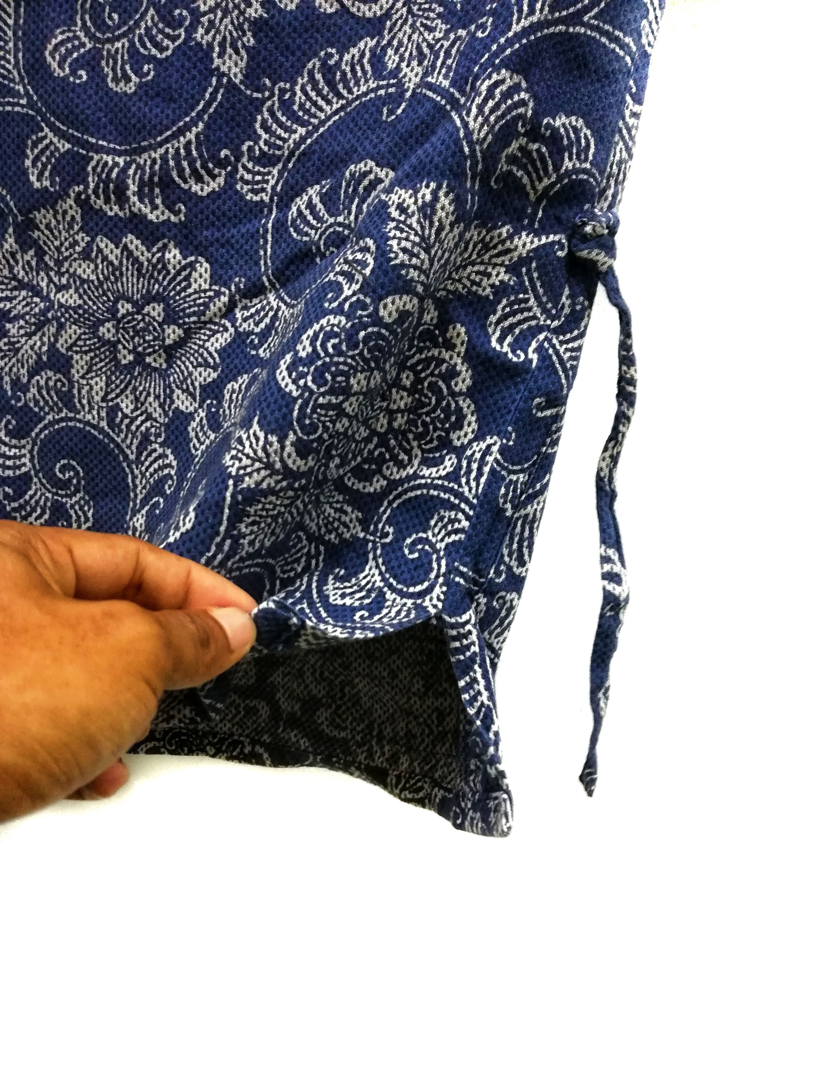 Art Comes First × Indigo × Japanese Brand 🔥Sashiko Drawstrings Kowatari Kimono Boro Fabric Printed Size US L / EU 52-54 / 3 - 10 Thumbnail