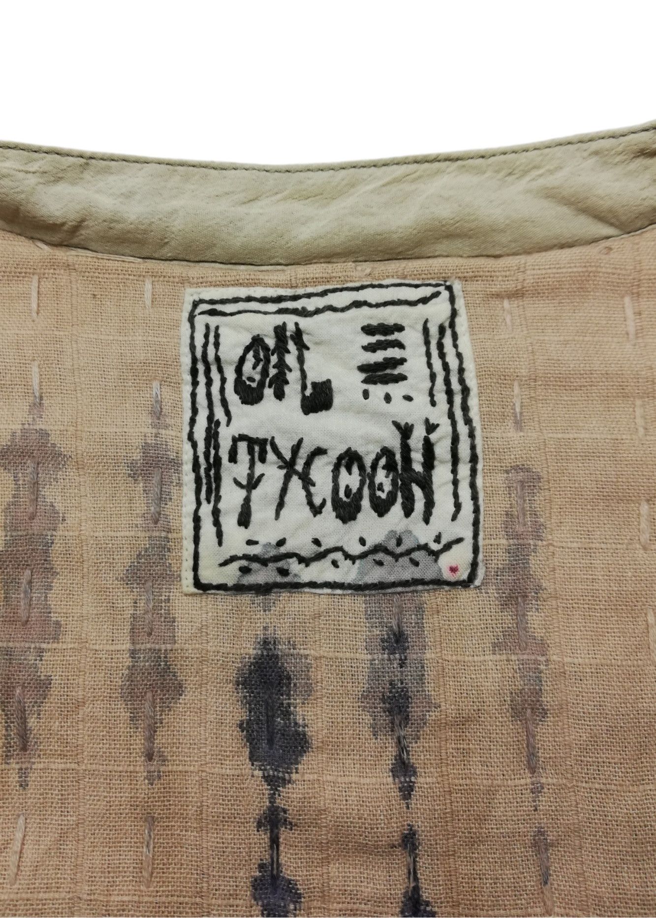 Japanese Brand 🔥Traditional Boro Remake Sashiko Stich Mandarin Collar🔥 Size US M / EU 48-50 / 2 - 10 Thumbnail