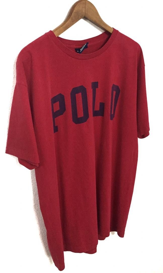 Polo Ralph Lauren × Ralph Lauren × Ralph Lauren Sport Ralph Lauren Polo Sport red t-shirt spell out logo Size US L / EU 52-54 / 3 - 2 Thumbnail