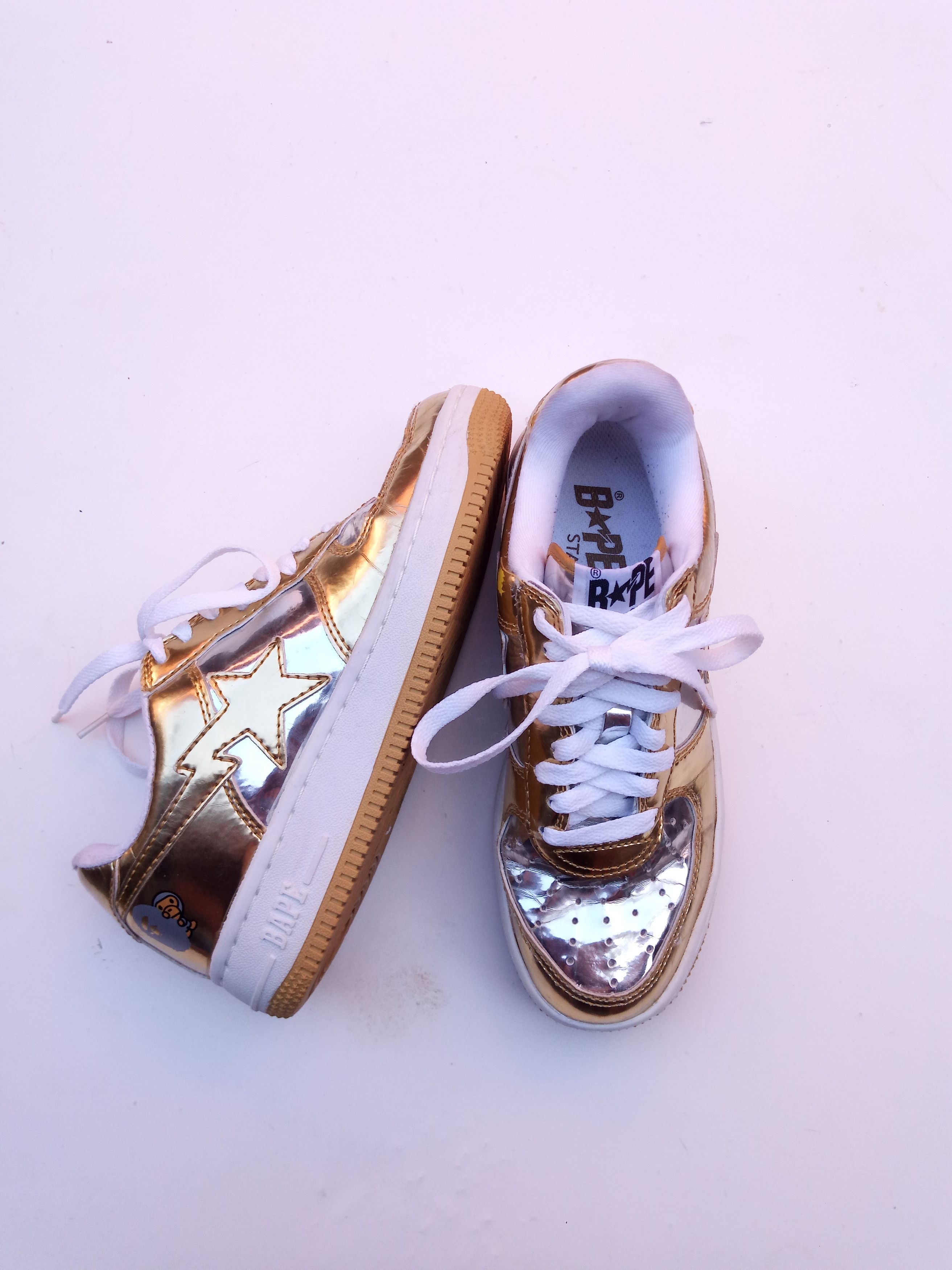 image of Bapesta Foil 2009 Shoes in Gold, Men's (Size 5.5)