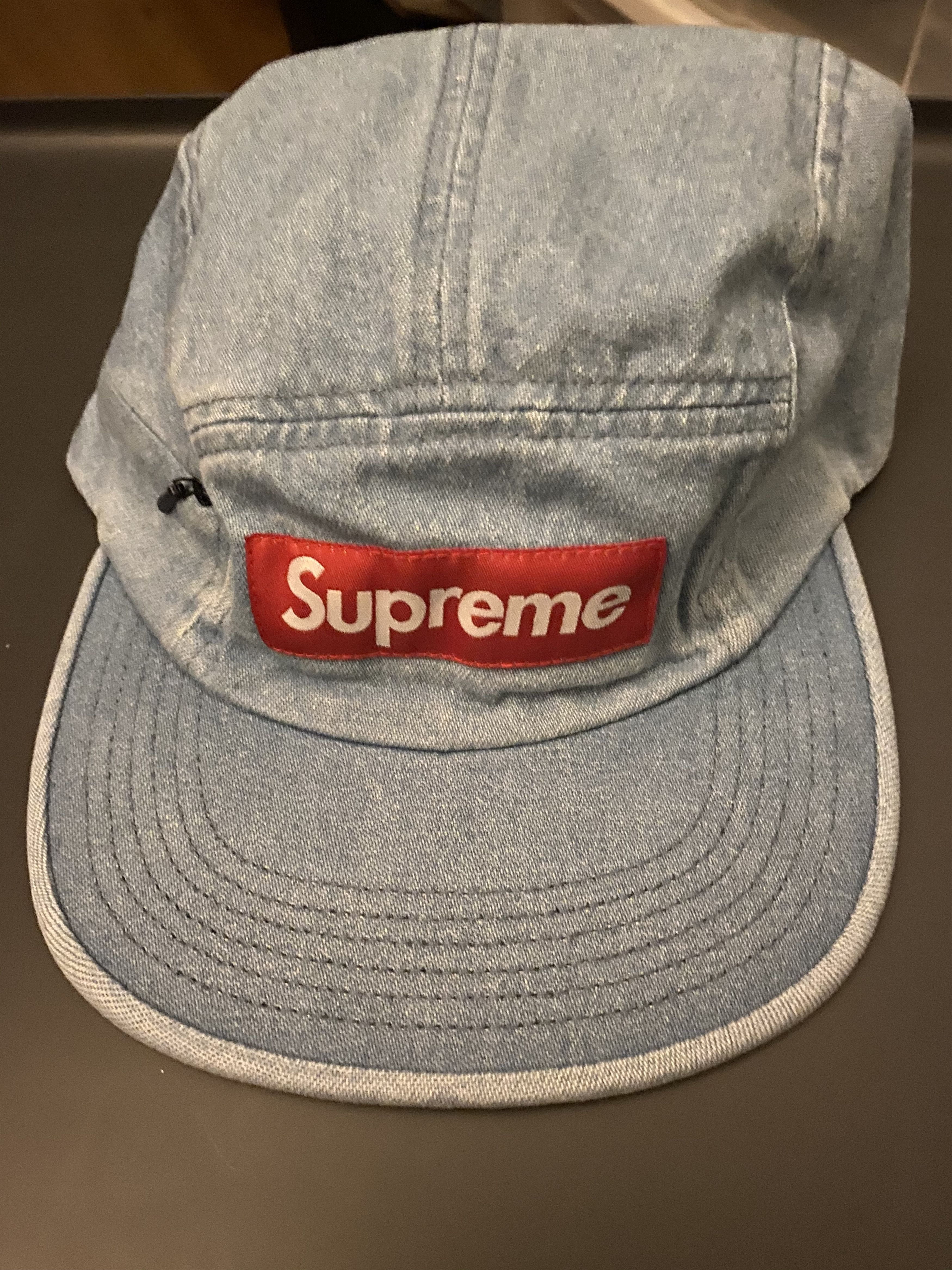 Supreme Supreme Side Zip Camp Cap Denim | Grailed