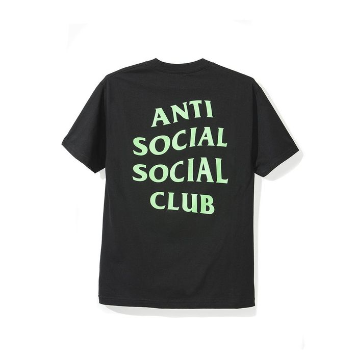 Anti Social Social Club DS ASSC Green logo Hated Black Tee in hand