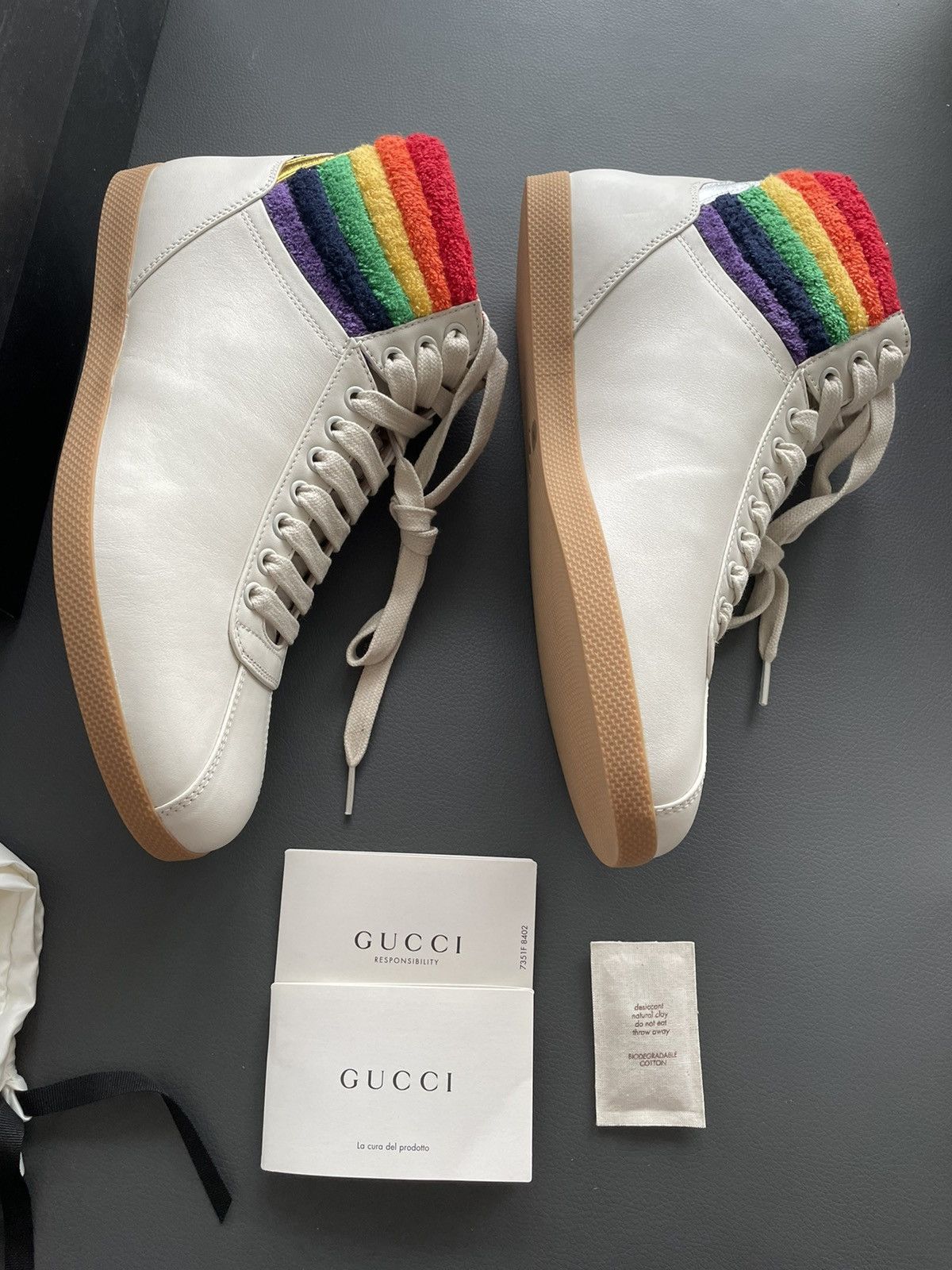 Gucci Limited Rare Runway Brand New Rainbow Love Leather Sneaker Size US 8.5 / EU 41-42 - 6 Thumbnail