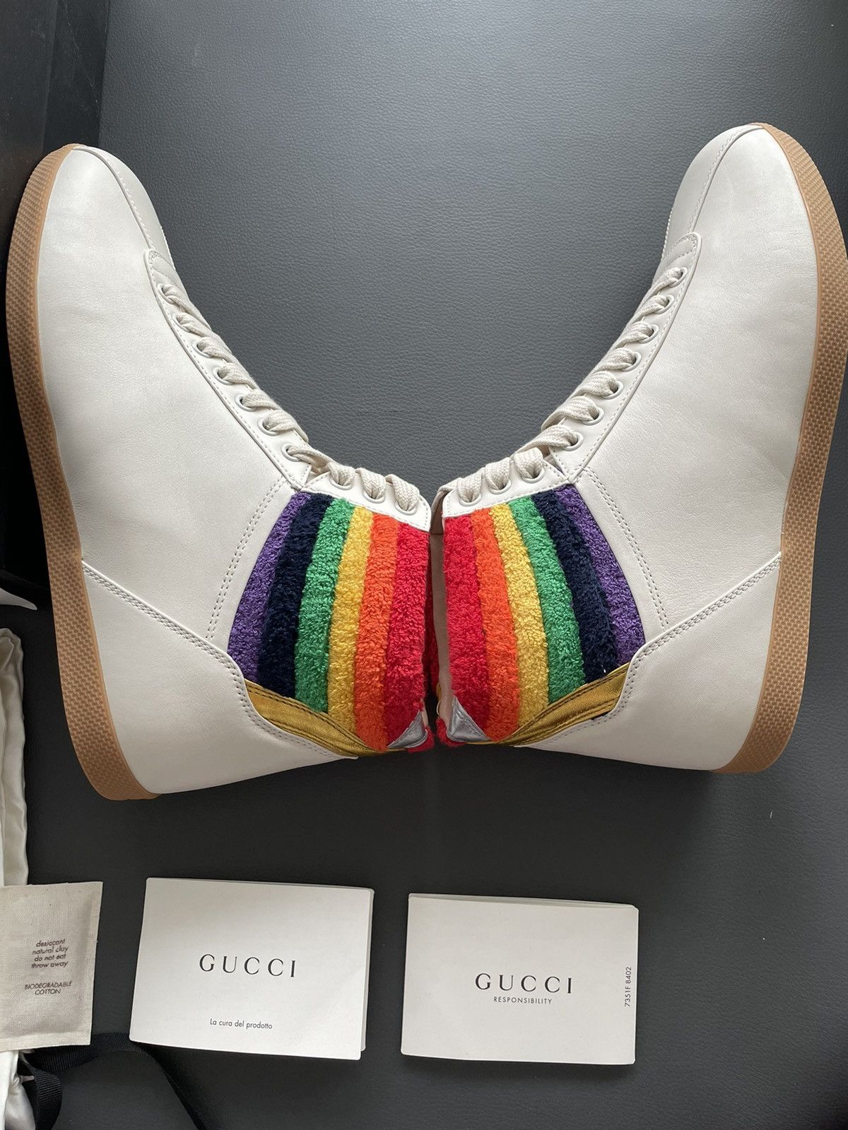 Gucci Limited Rare Runway Brand New Rainbow Love Leather Sneaker Size US 8.5 / EU 41-42 - 1 Thumbnail