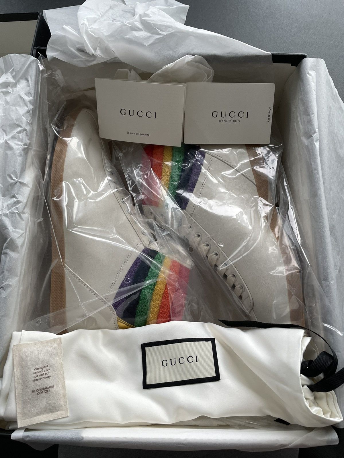Gucci Limited Rare Runway Brand New Rainbow Love Leather Sneaker Size US 8.5 / EU 41-42 - 11 Thumbnail