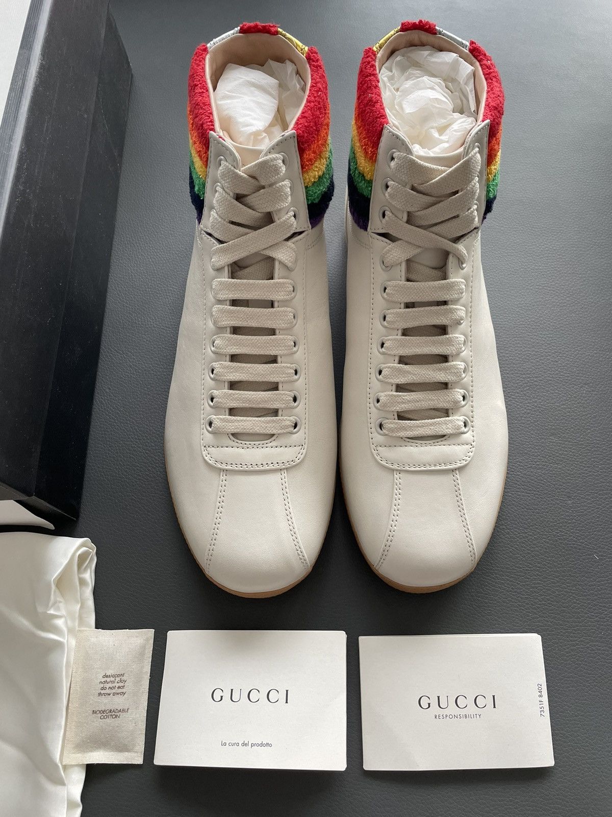 Gucci Limited Rare Runway Brand New Rainbow Love Leather Sneaker Size US 8.5 / EU 41-42 - 15 Thumbnail
