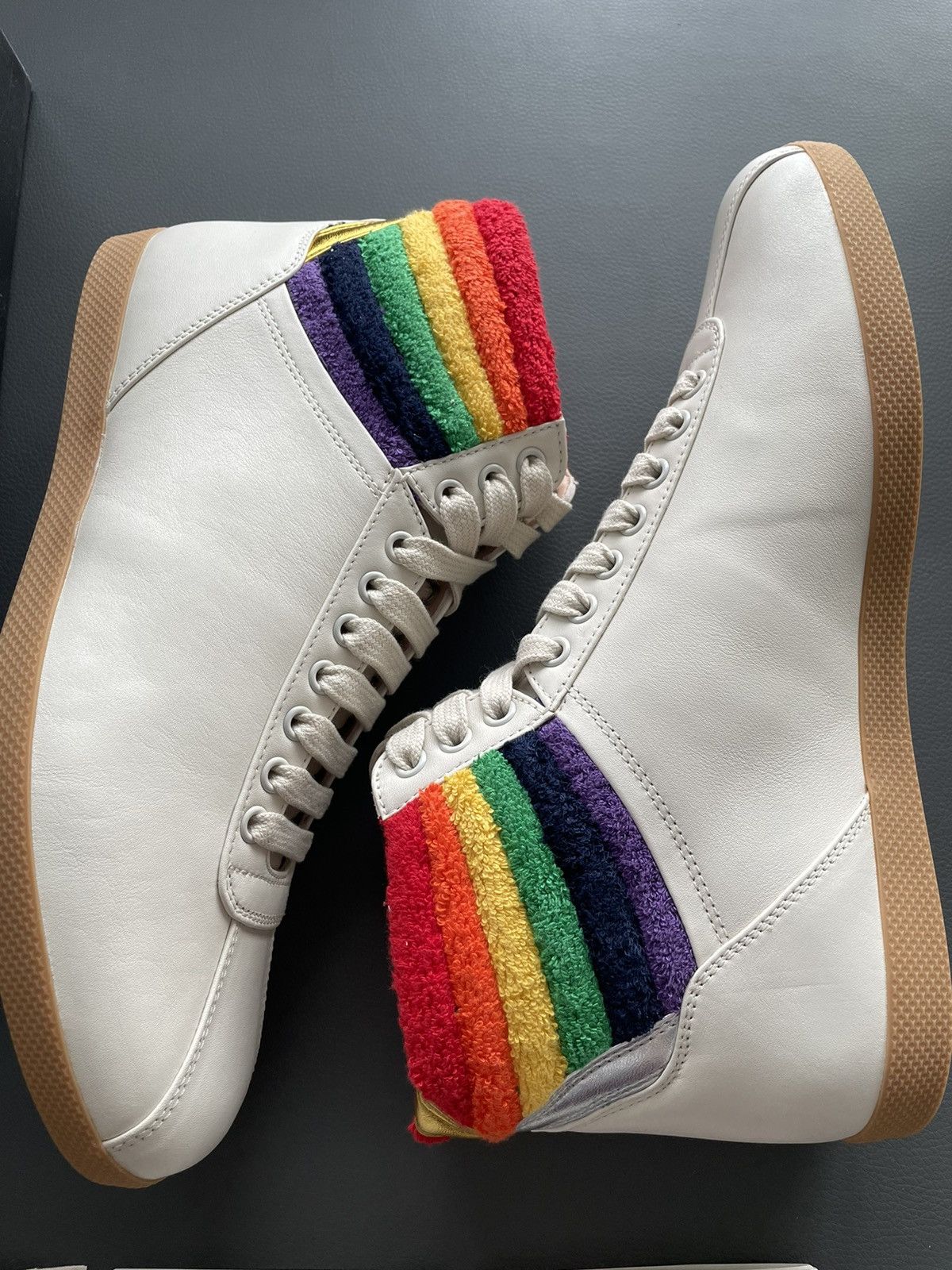 Gucci Limited Rare Runway Brand New Rainbow Love Leather Sneaker Size US 8.5 / EU 41-42 - 17 Thumbnail