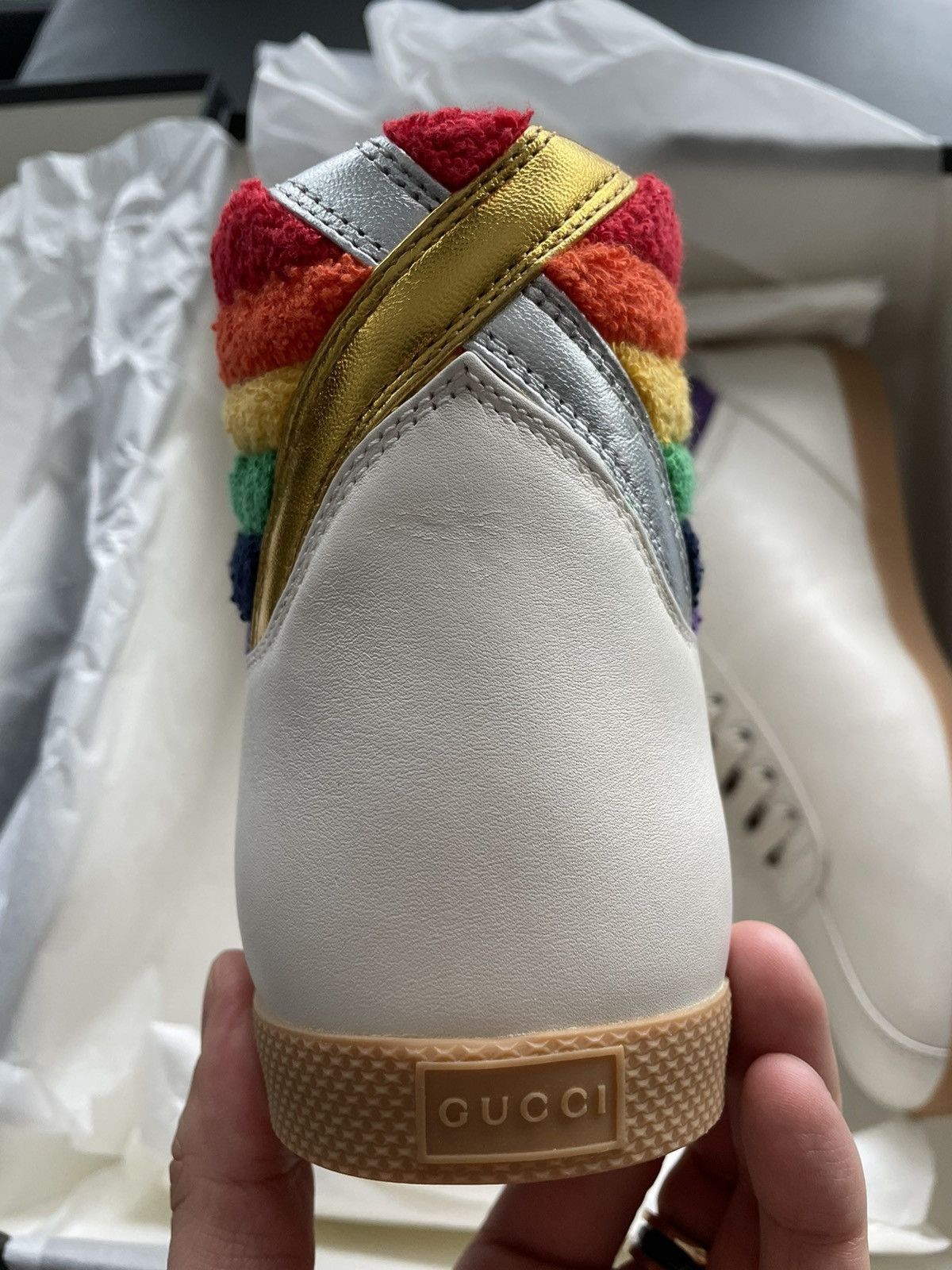 Gucci Limited Rare Runway Brand New Rainbow Love Leather Sneaker Size US 8.5 / EU 41-42 - 23 Thumbnail