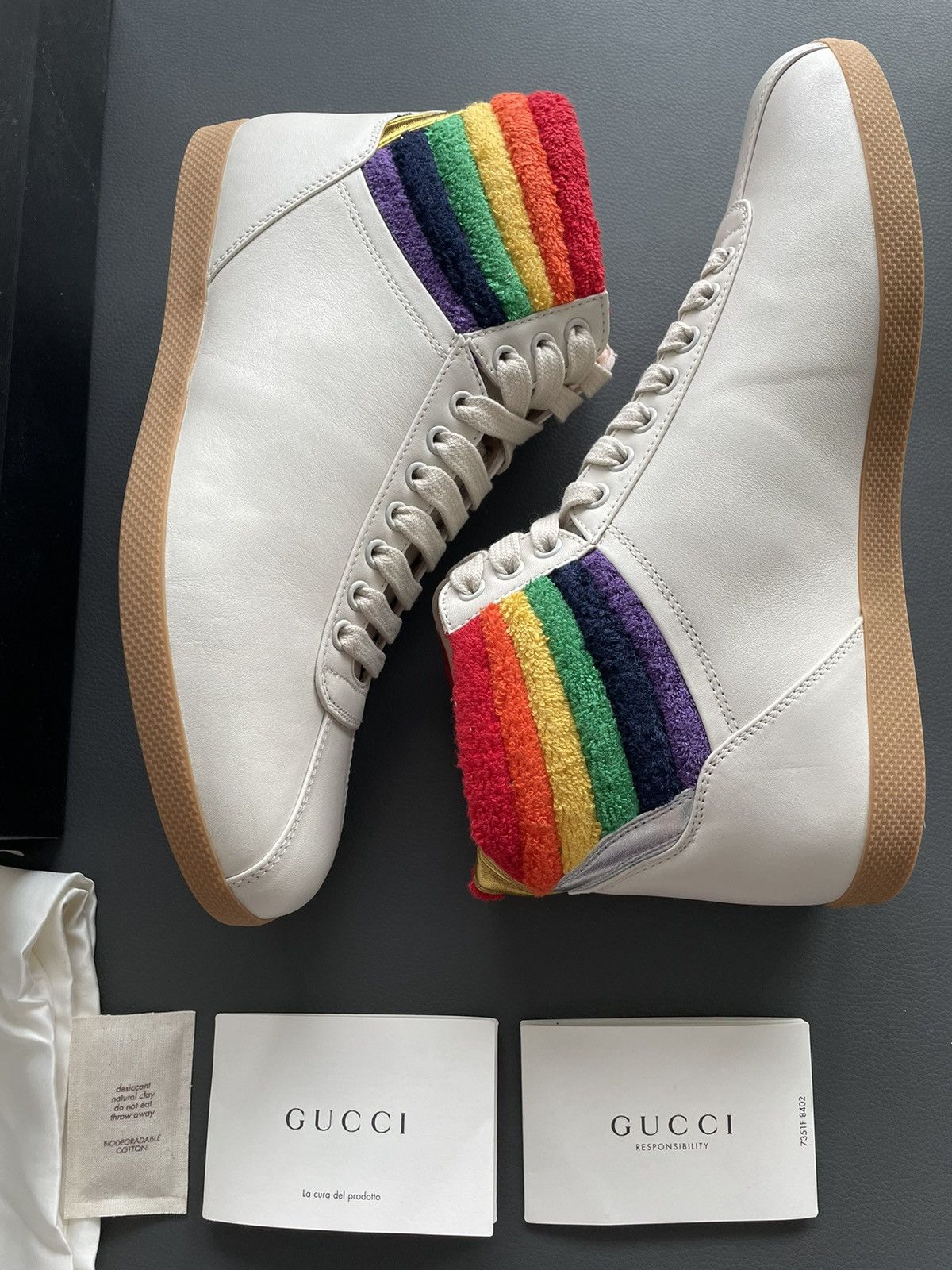 Gucci Limited Rare Runway Brand New Rainbow Love Leather Sneaker Size US 8.5 / EU 41-42 - 16 Thumbnail