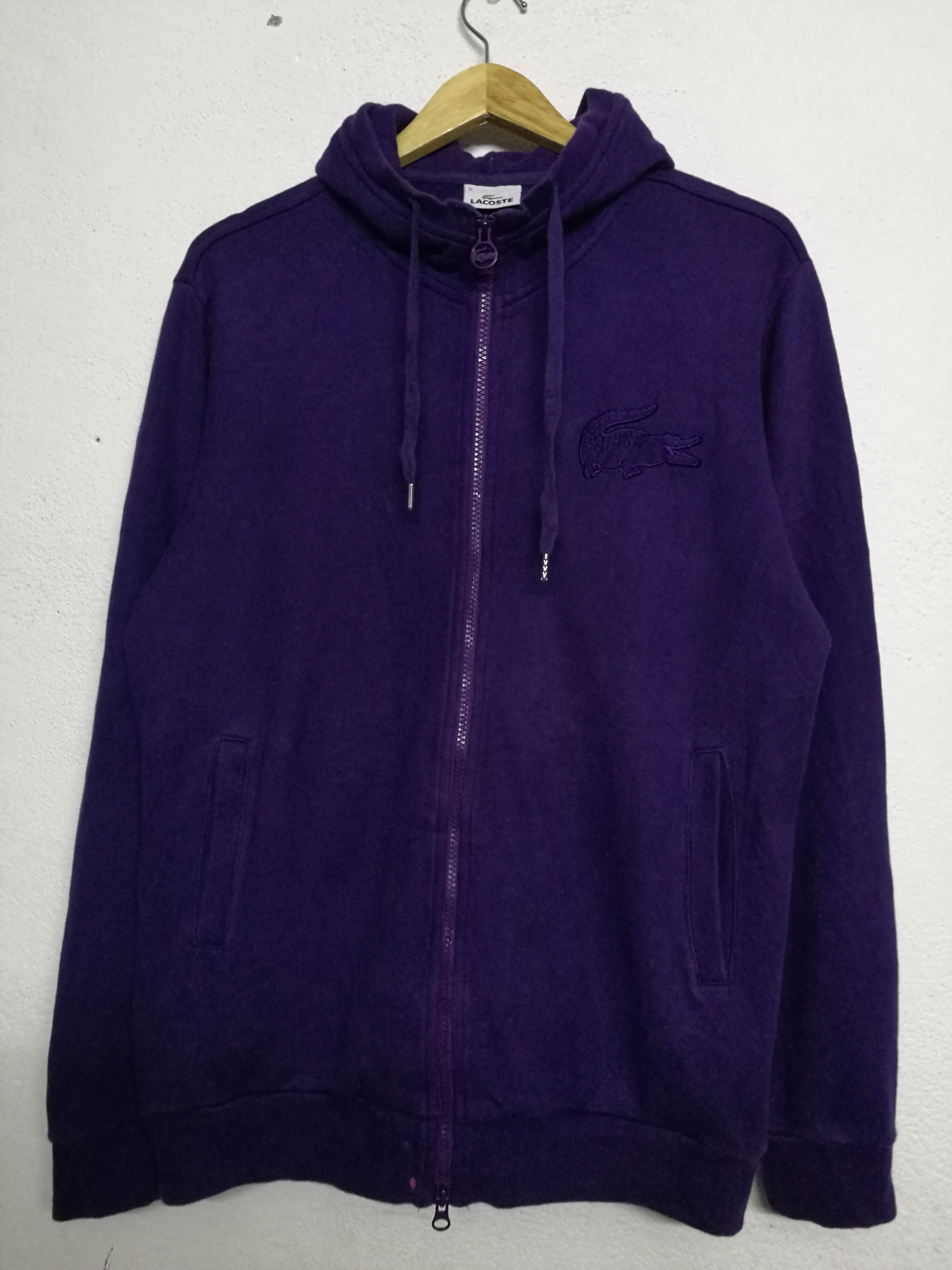 Purple lacoste hoodie clearance