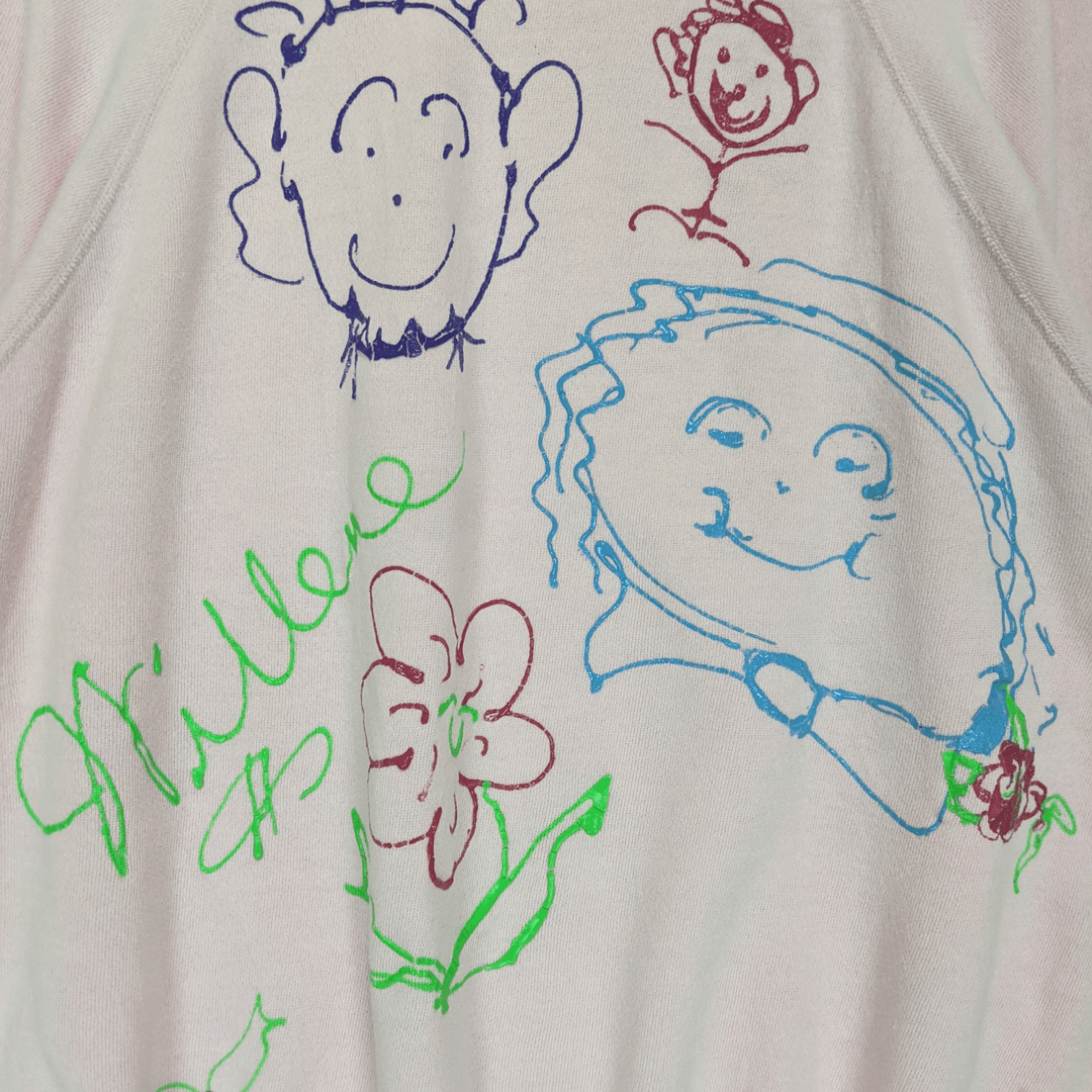 Hanes Vintage 80's HANES Family Picture Kid Drawing Sweatshirt Size US XL / EU 56 / 4 - 5 Thumbnail