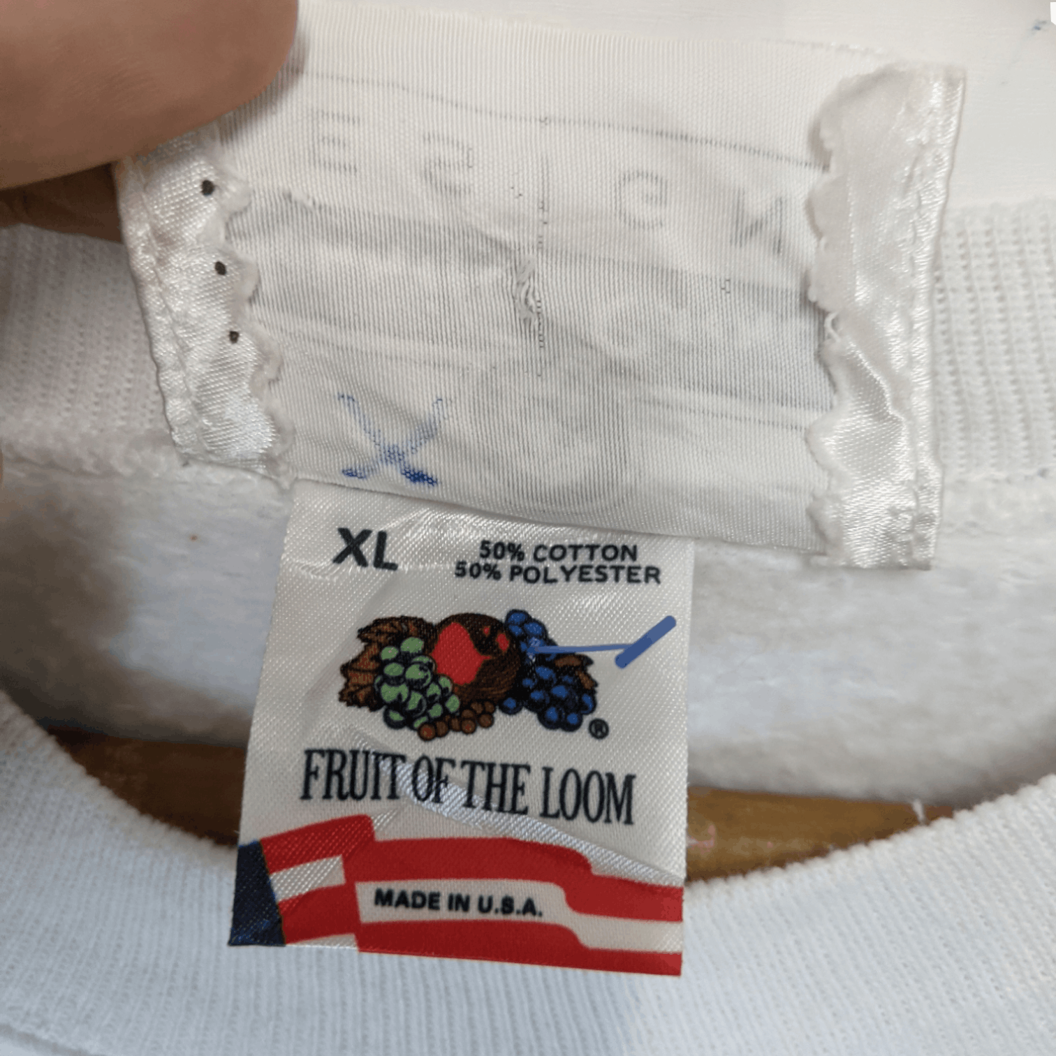 Fruit Of The Loom 80's JENNIFER RAINER x FOTL Us Flag Big Image Sweatshirt Size US XL / EU 56 / 4 - 11 Thumbnail