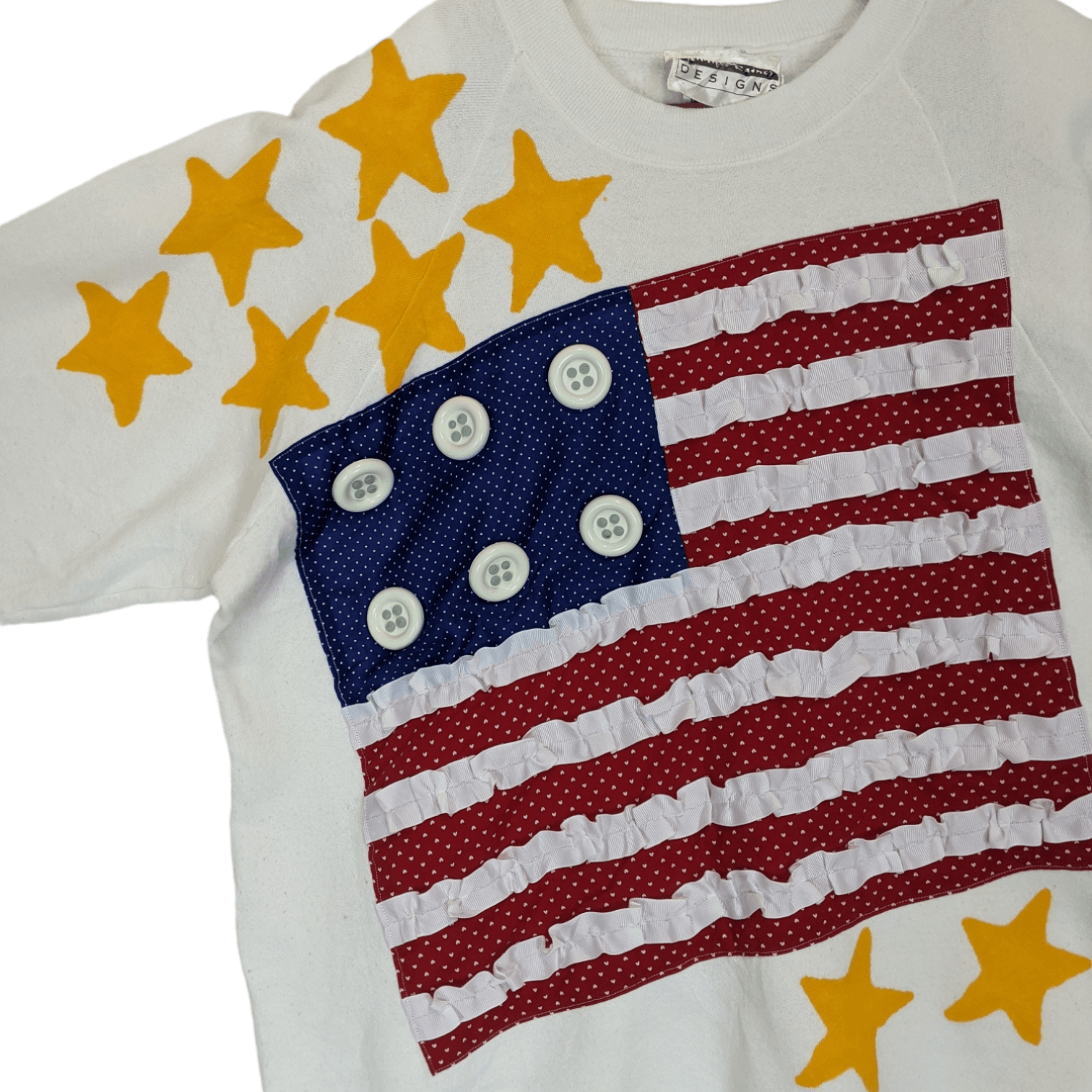 Fruit Of The Loom 80's JENNIFER RAINER x FOTL Us Flag Big Image Sweatshirt Size US XL / EU 56 / 4 - 4 Thumbnail
