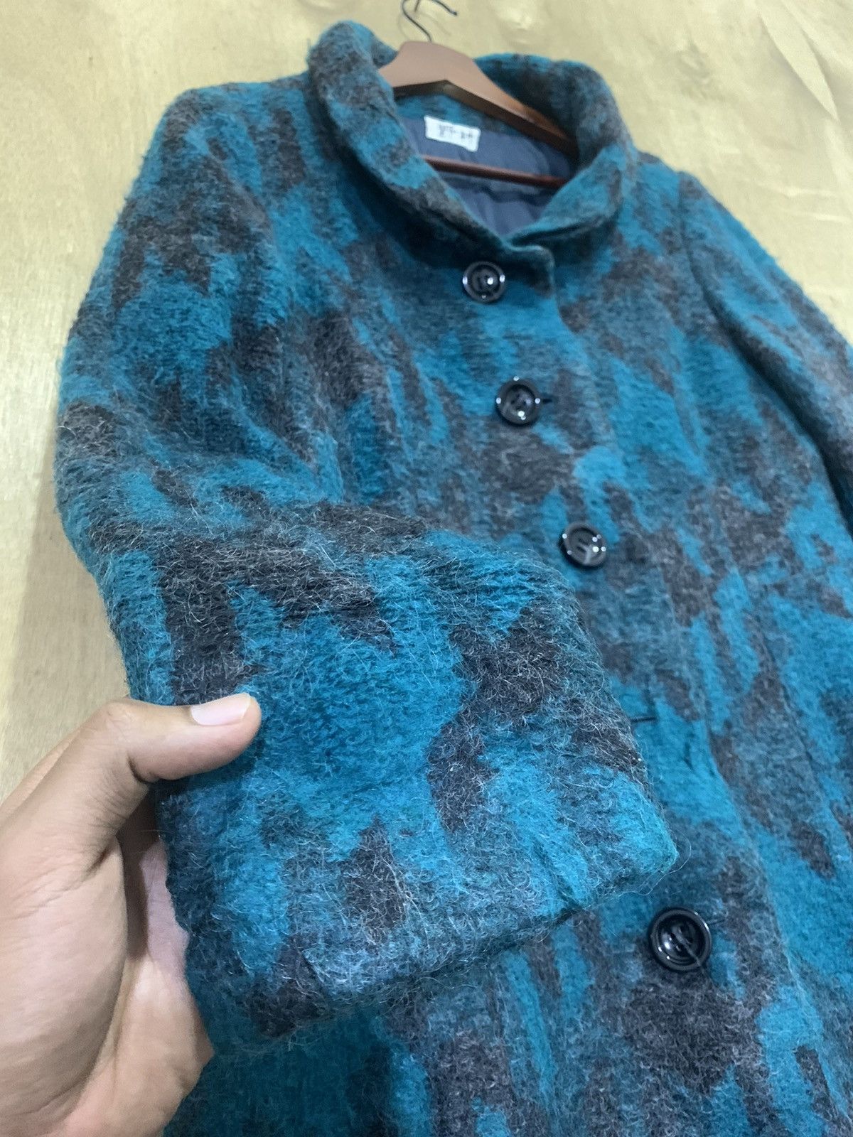 Japanese Brand × Other RENAULT Abstract Fullprint Mohair Parka Trench Coat Jacket Size M / US 6-8 / IT 42-44 - 9 Thumbnail