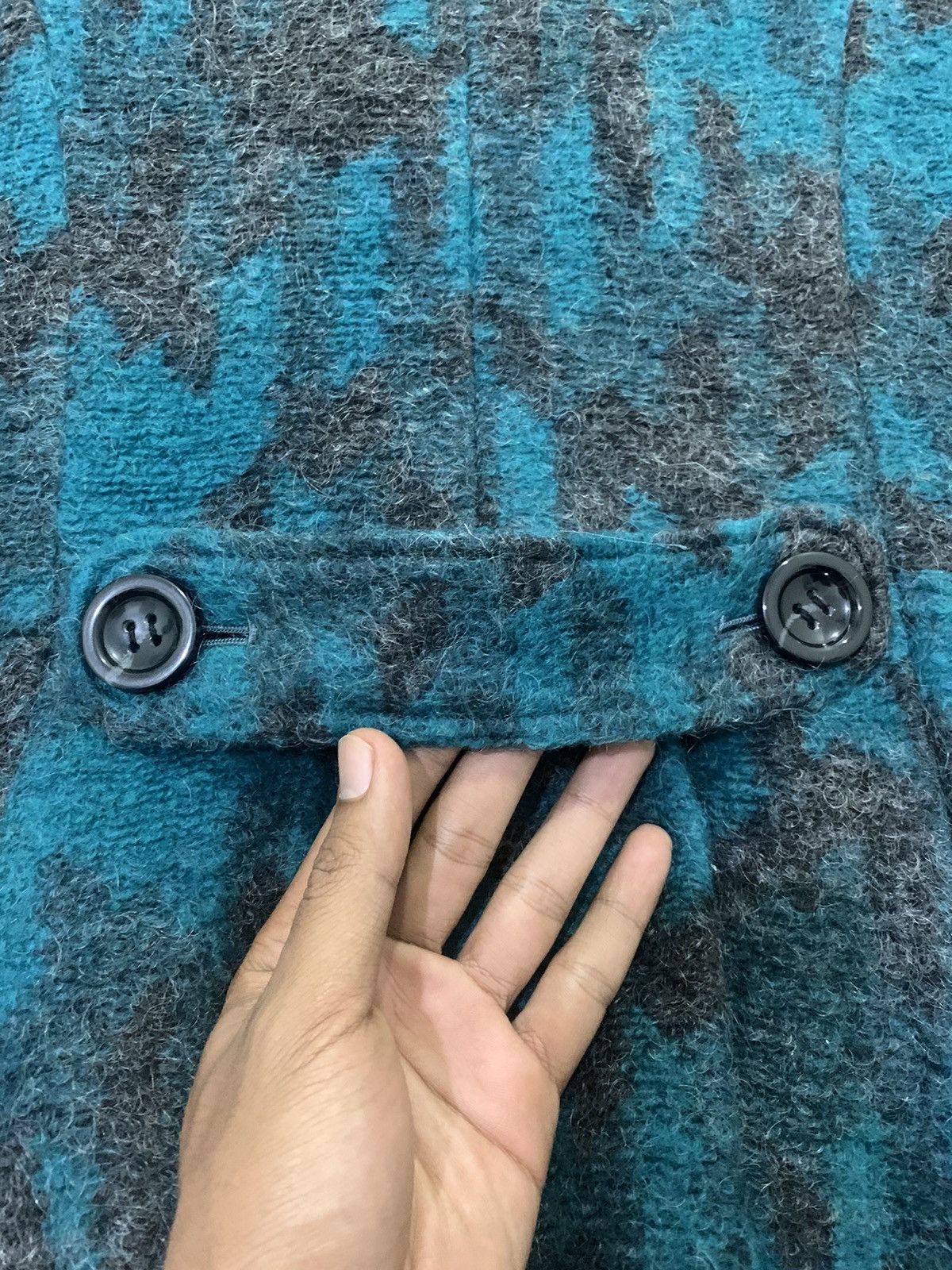 Japanese Brand × Other RENAULT Abstract Fullprint Mohair Parka Trench Coat Jacket Size M / US 6-8 / IT 42-44 - 14 Thumbnail