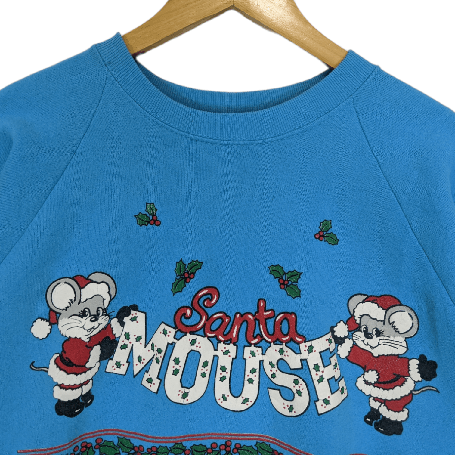 Fruit Of The Loom Vintage 90's FOTL Santa Mouse Christmas Jumper Sweatshirt Size US XL / EU 56 / 4 - 4 Thumbnail