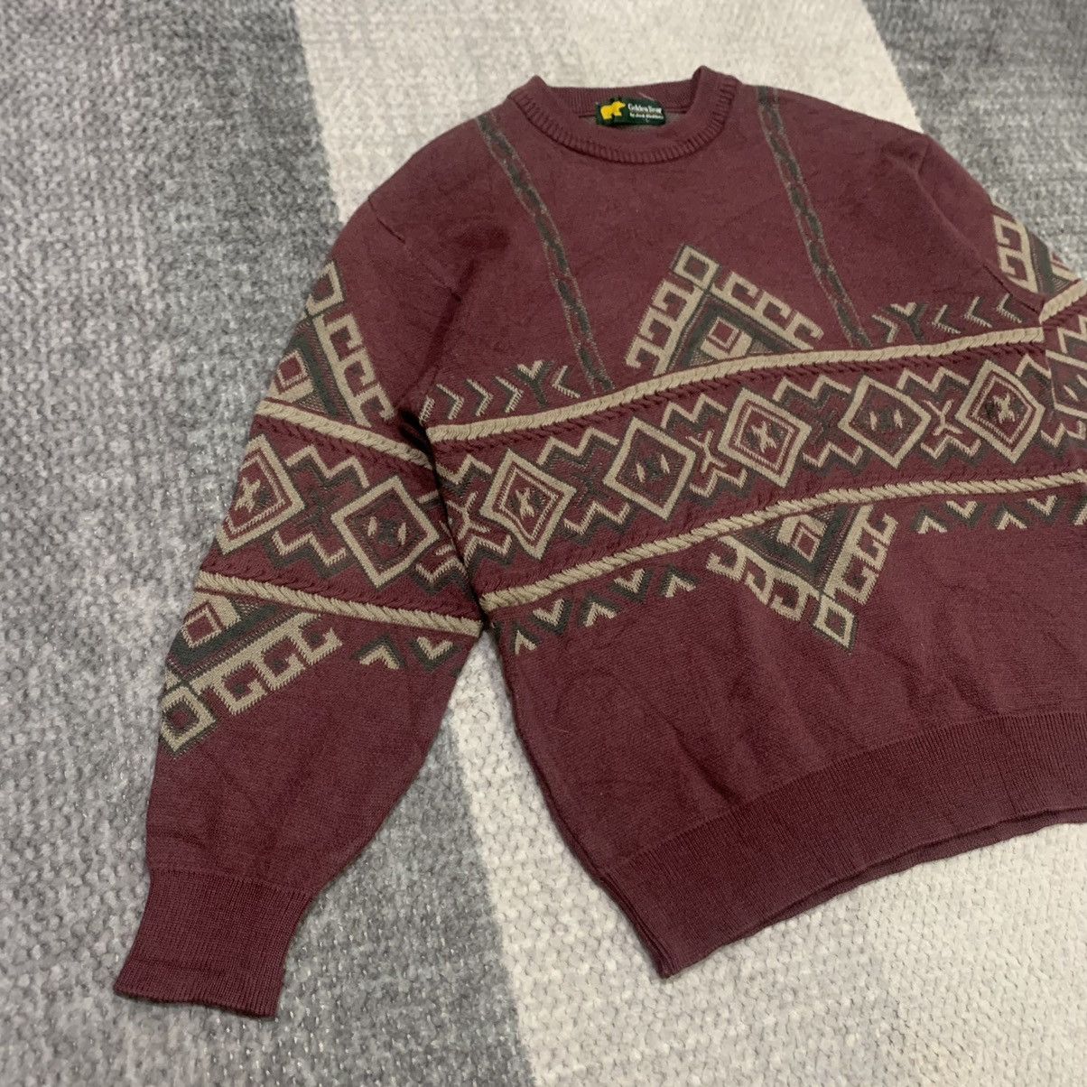 Aran Sweater Market × Golden Bear Vintage GOLDEN BEAR Crewneck Pure Knitwear Pullover Sweater Size US M / EU 48-50 / 2 - 5 Thumbnail