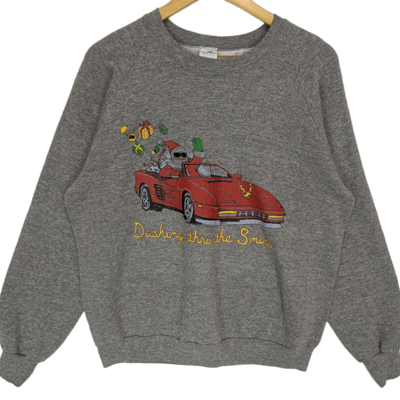 Vintage Vintage 80's RUSSELL Santa Claus Christmas Racing Sweatshirt Size US M / EU 48-50 / 2 - 2 Thumbnail