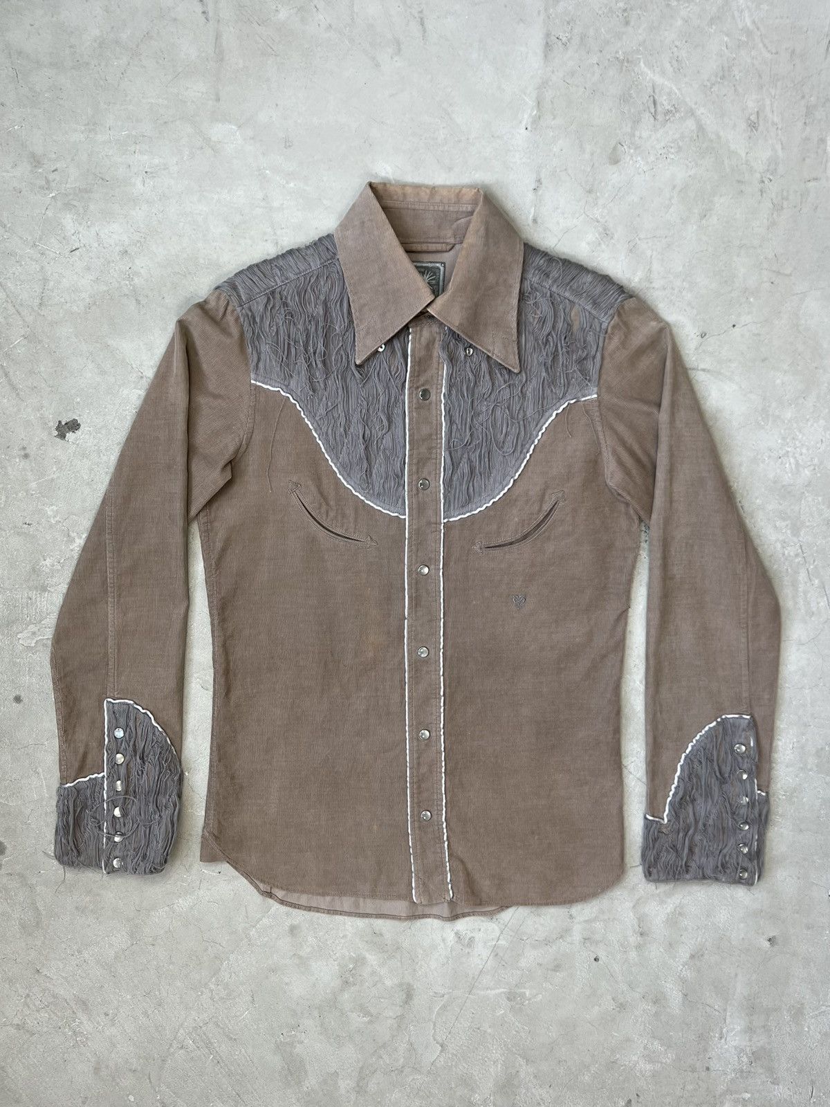 image of Miharayasuhiro Miharayushiro Corduroy Western Mummy Shirt in Brown, Men's (Size Small)