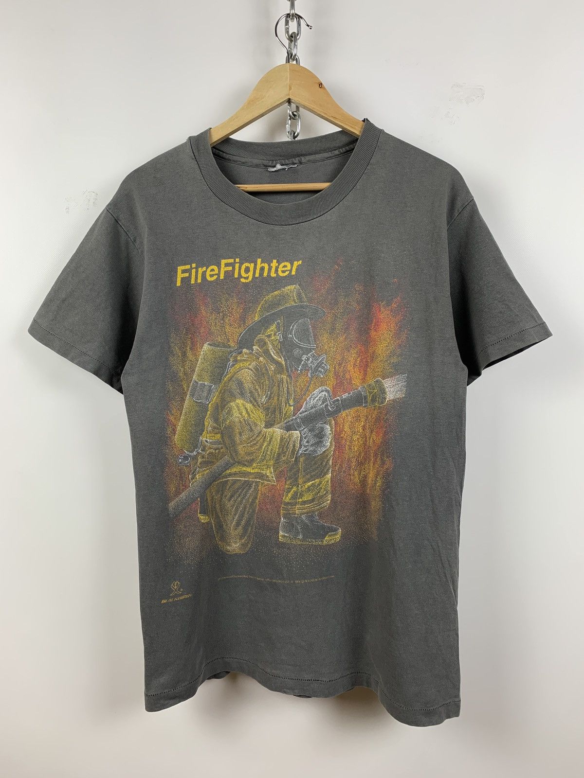 Blackbird 90s Vintage Blackbird FireFighter👩‍🚒 Single Stitch T-Shirt Size US M / EU 48-50 / 2 - 1 Thumbnail