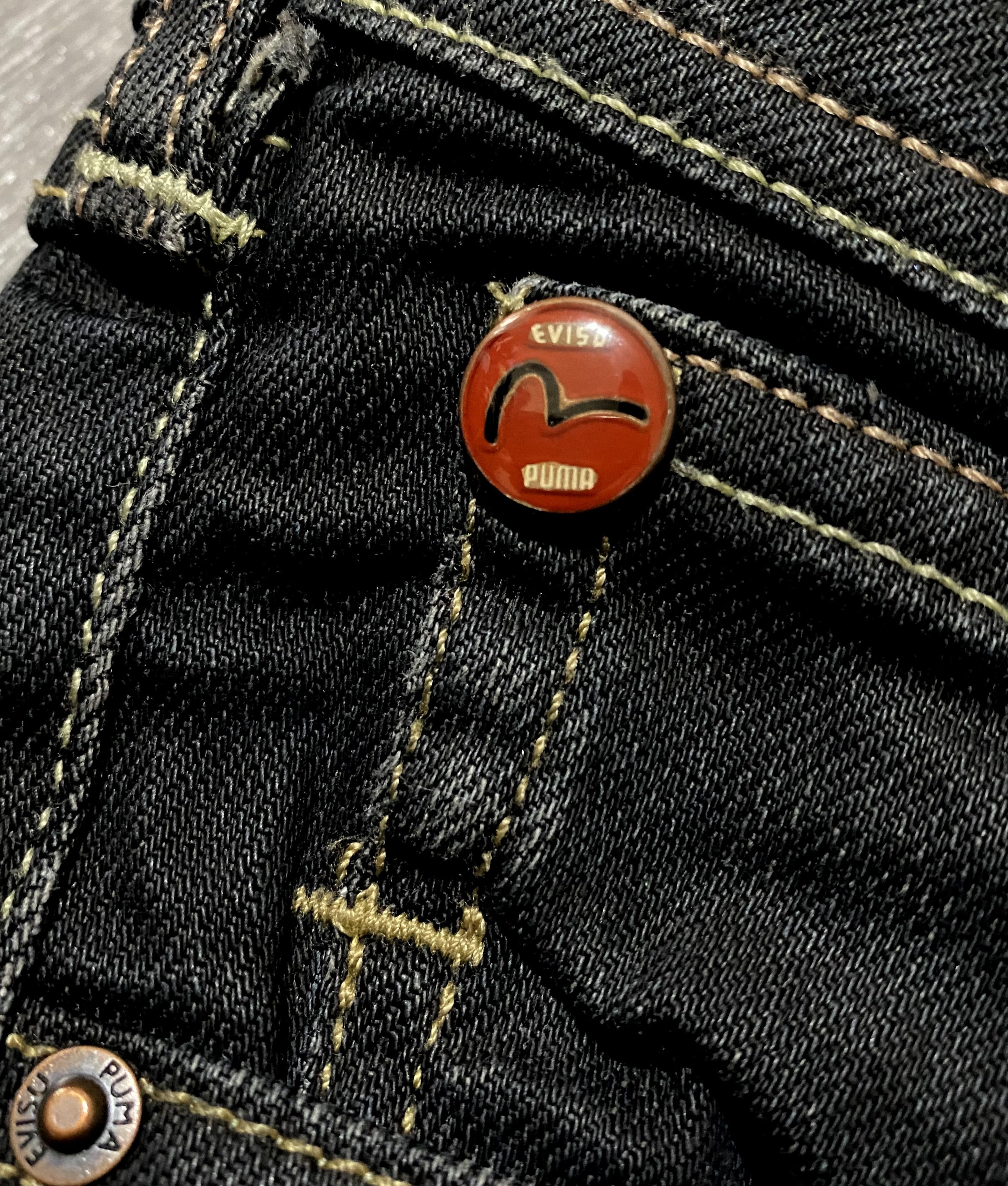 Evisu Evisu Puma Vintage Jeans Hand Painted Embroidery Logo Denim Size 26" / US 2 / IT 38 - 8 Thumbnail
