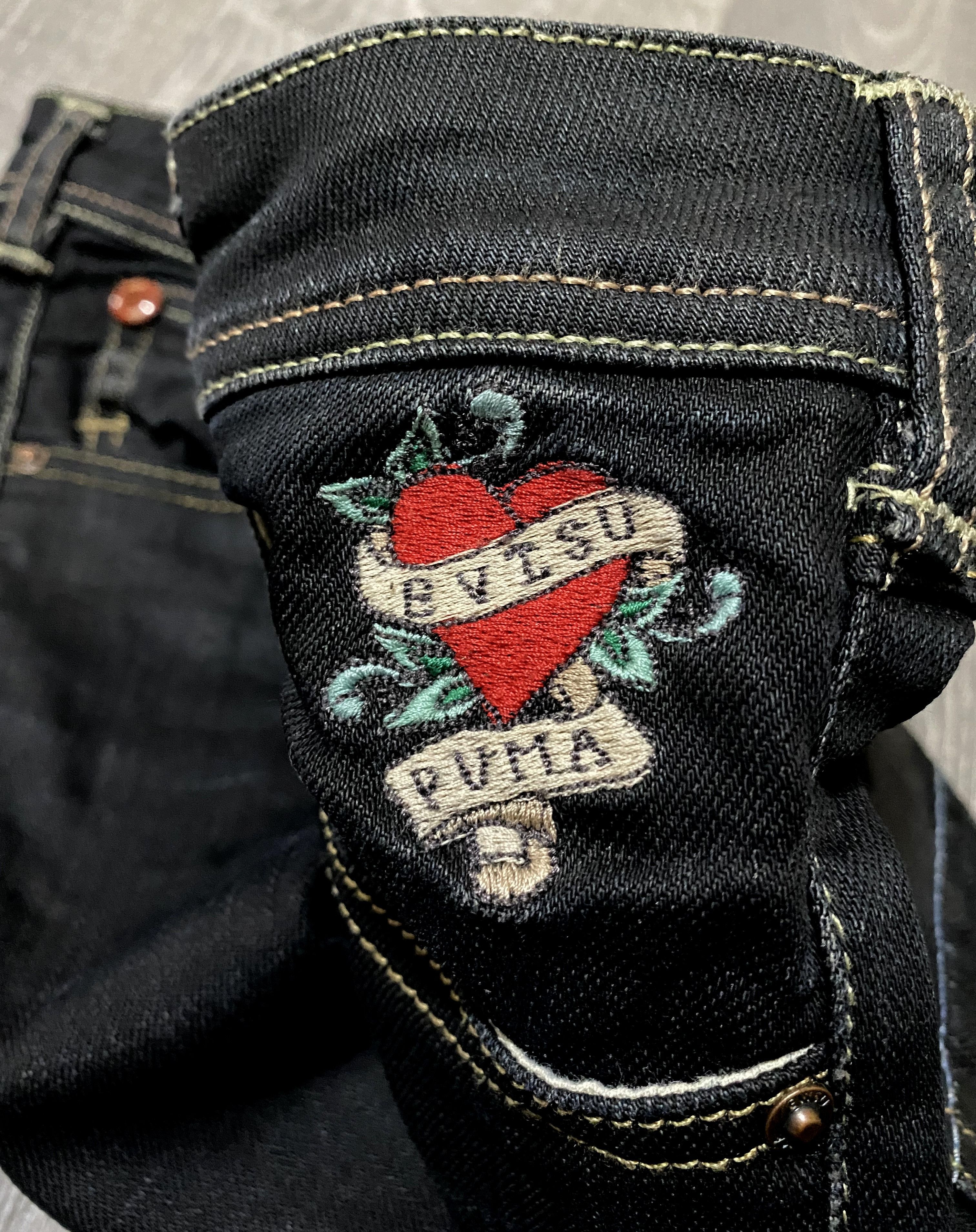 Evisu Evisu Puma Vintage Jeans Hand Painted Embroidery Logo Denim Size 26" / US 2 / IT 38 - 7 Thumbnail