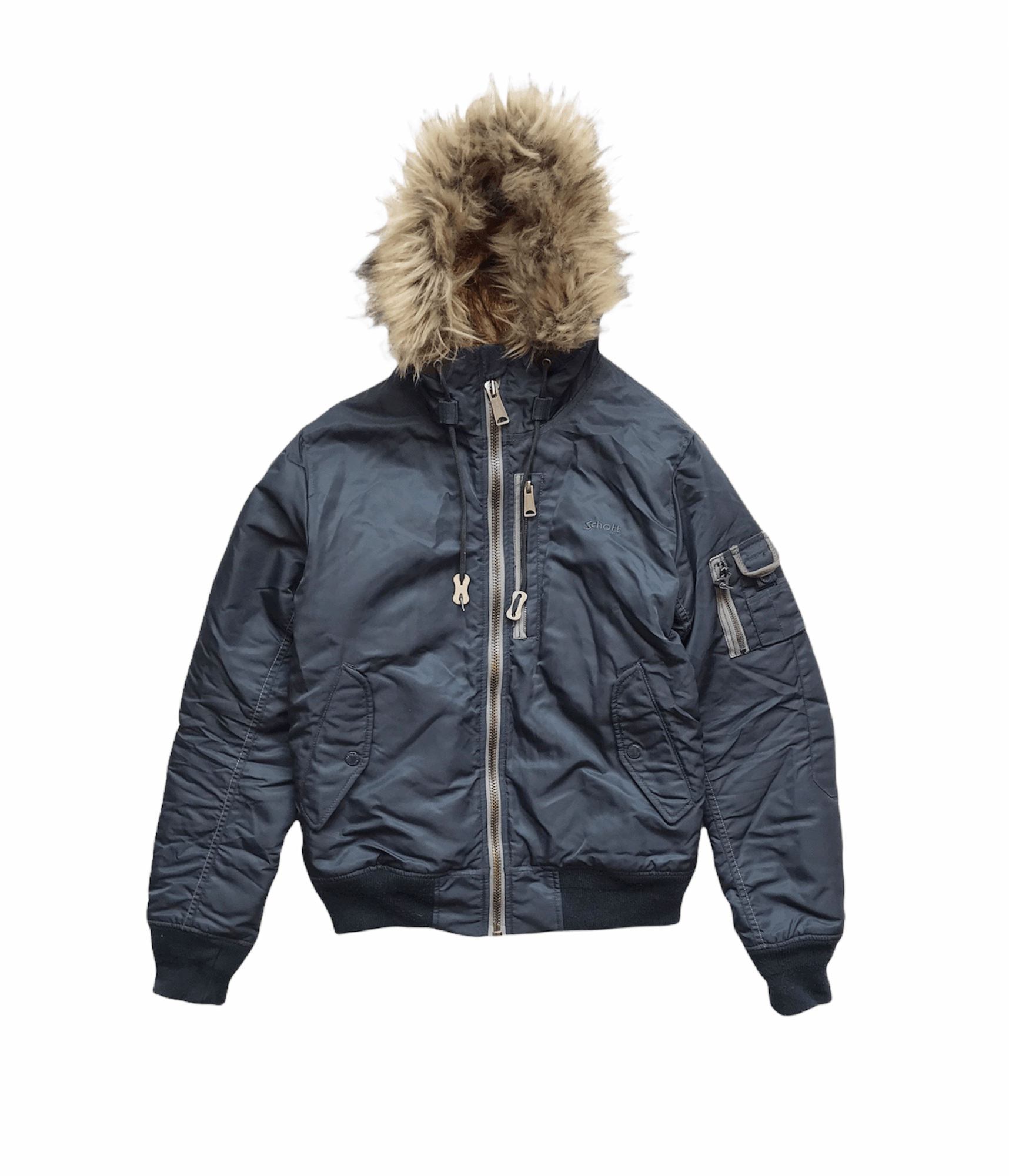 image of Schott Army Flight Type-U Navy Hooded Bomber, Men's (Size Medium)