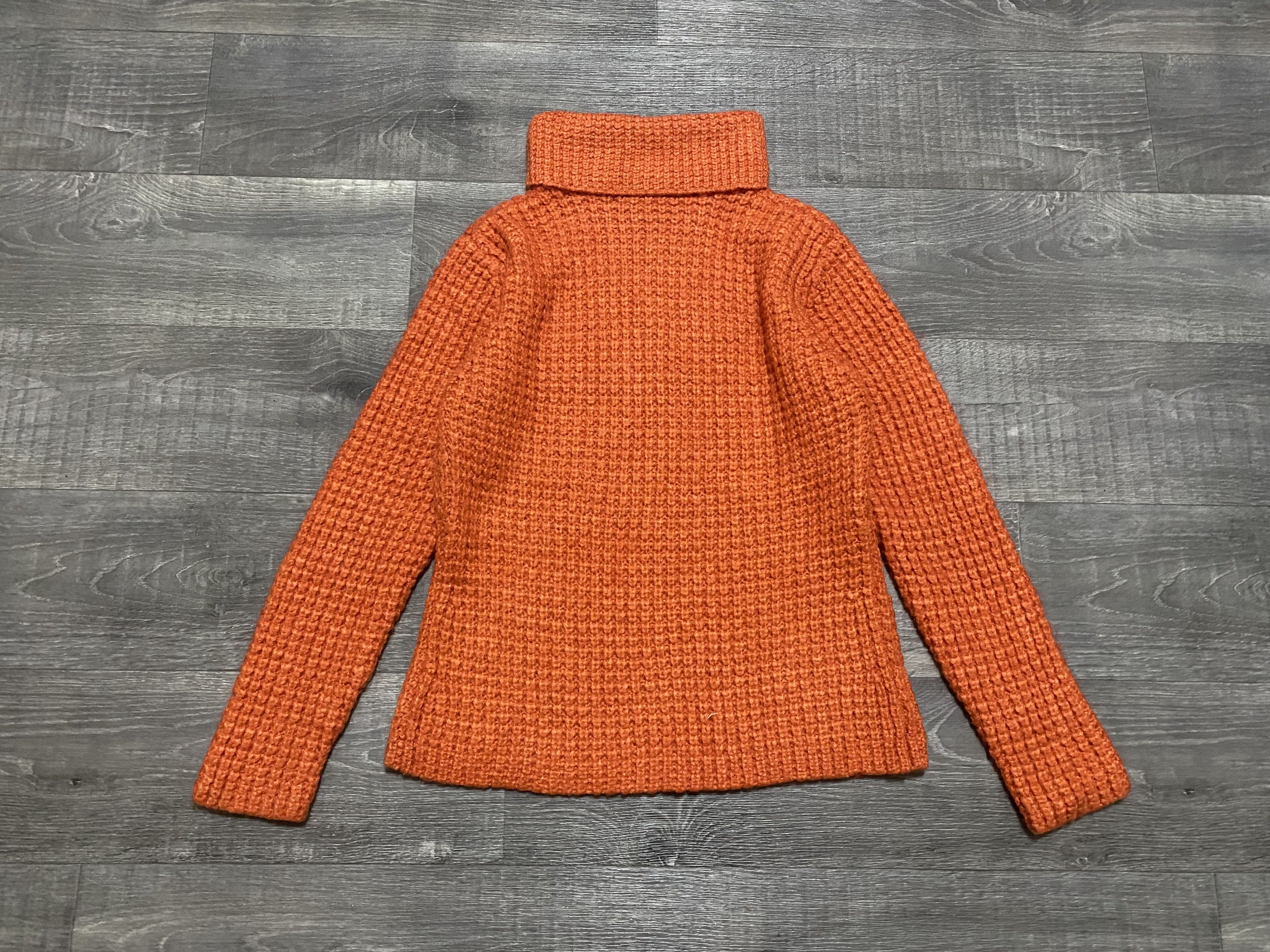 Salvatore Ferragamo Women's Ferragamo Orange Heavy Mohair Turtleneck Sweater Size M / US 6-8 / IT 42-44 - 2 Thumbnail