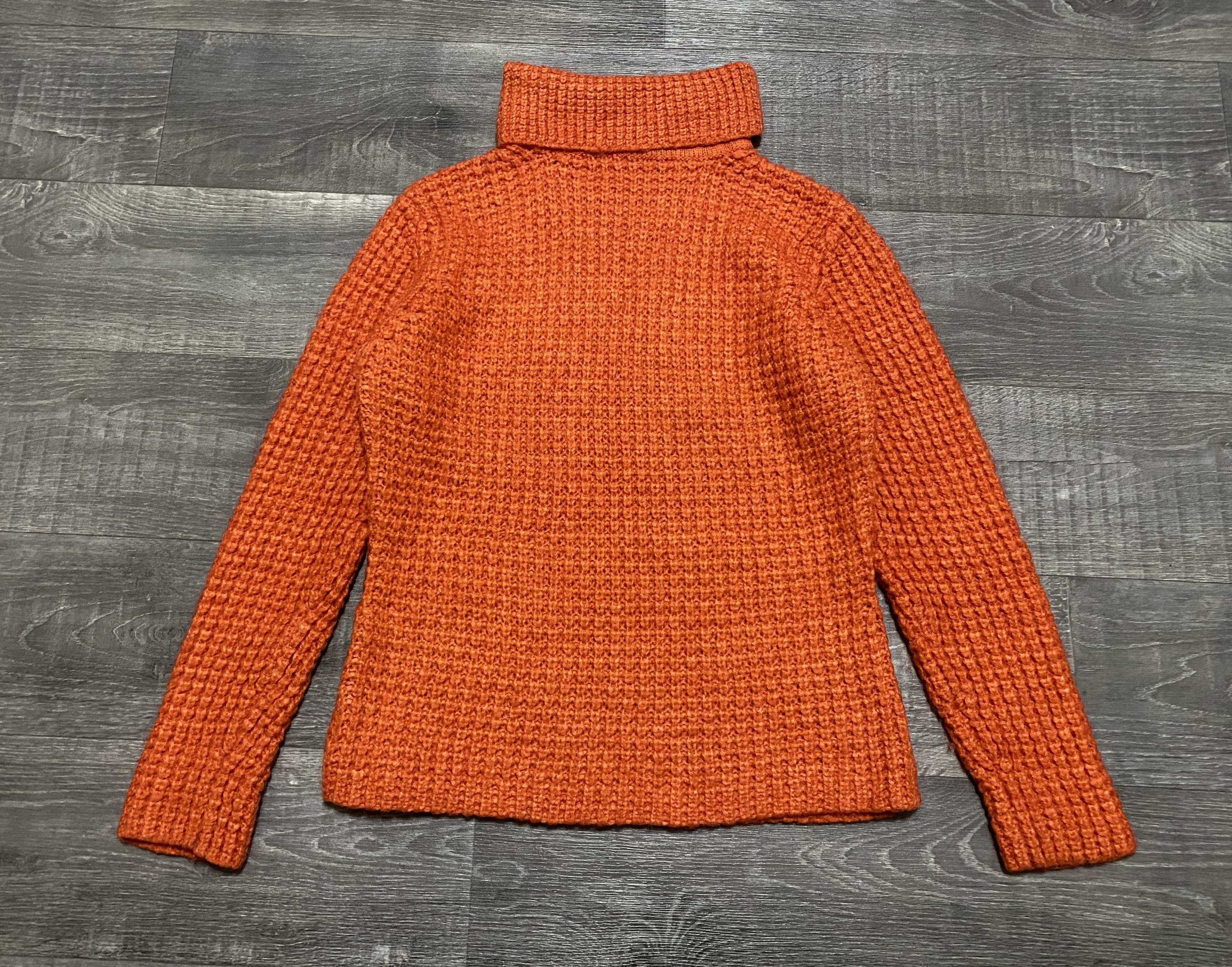 Salvatore Ferragamo Women's Ferragamo Orange Heavy Mohair Turtleneck Sweater Size M / US 6-8 / IT 42-44 - 3 Thumbnail