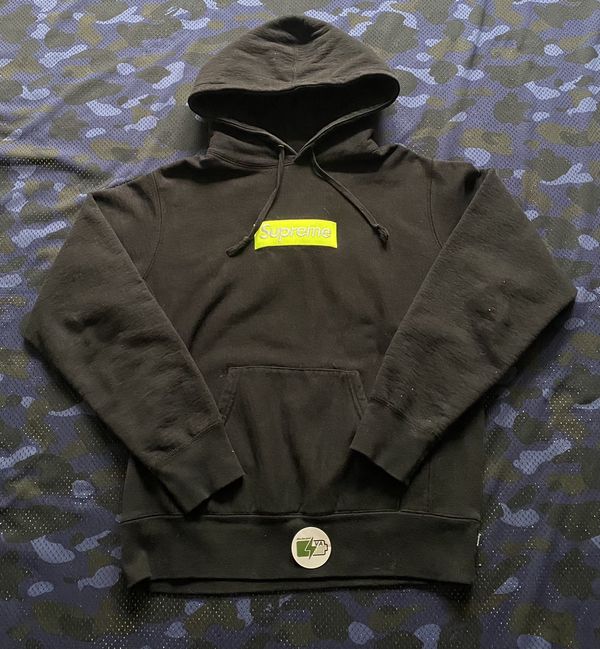 Supreme box logo hoodie black outlet neon