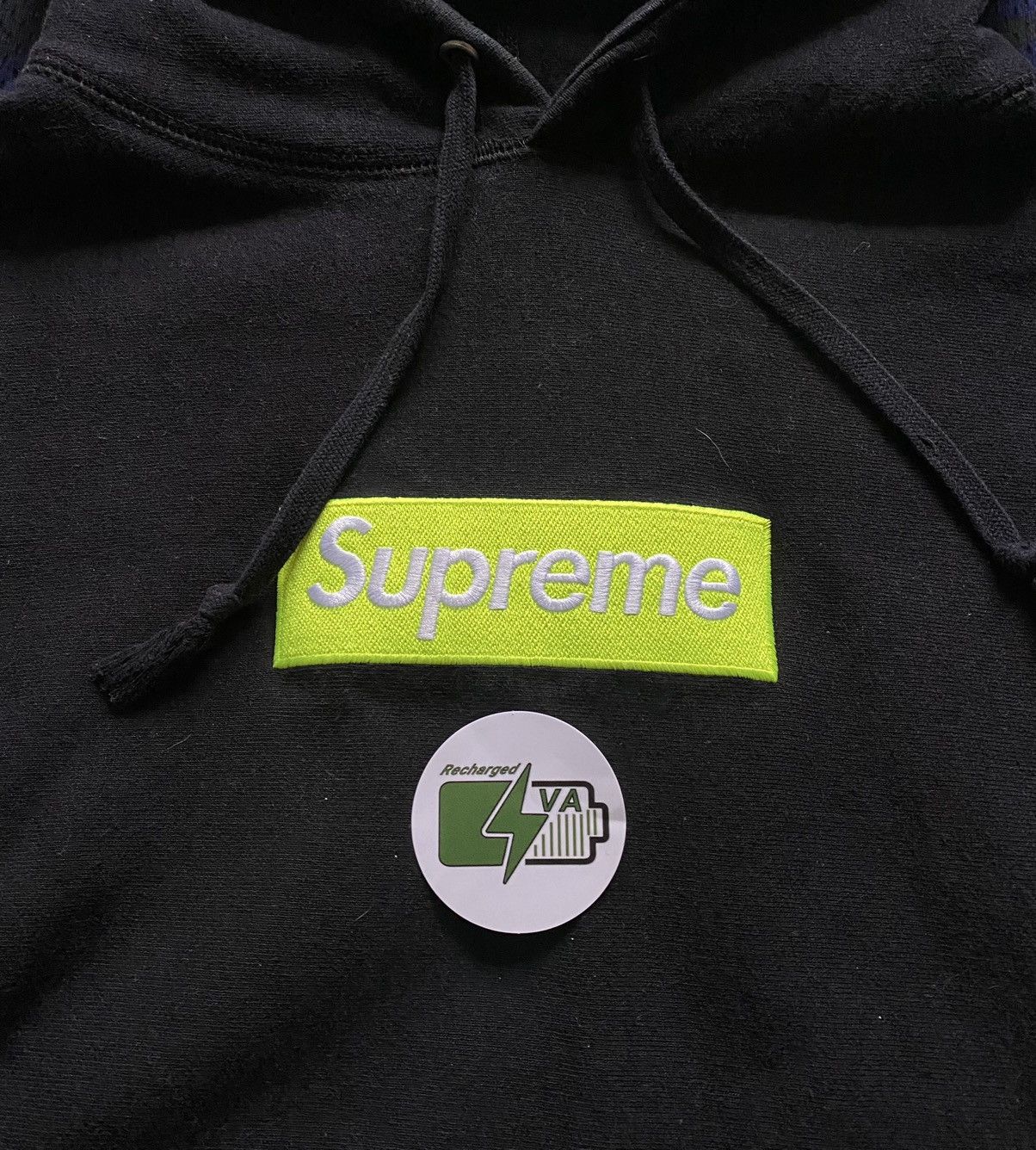 Supreme box hot sale logo black lime