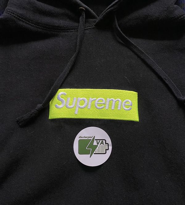 Supreme box logo hoodie black lime sale