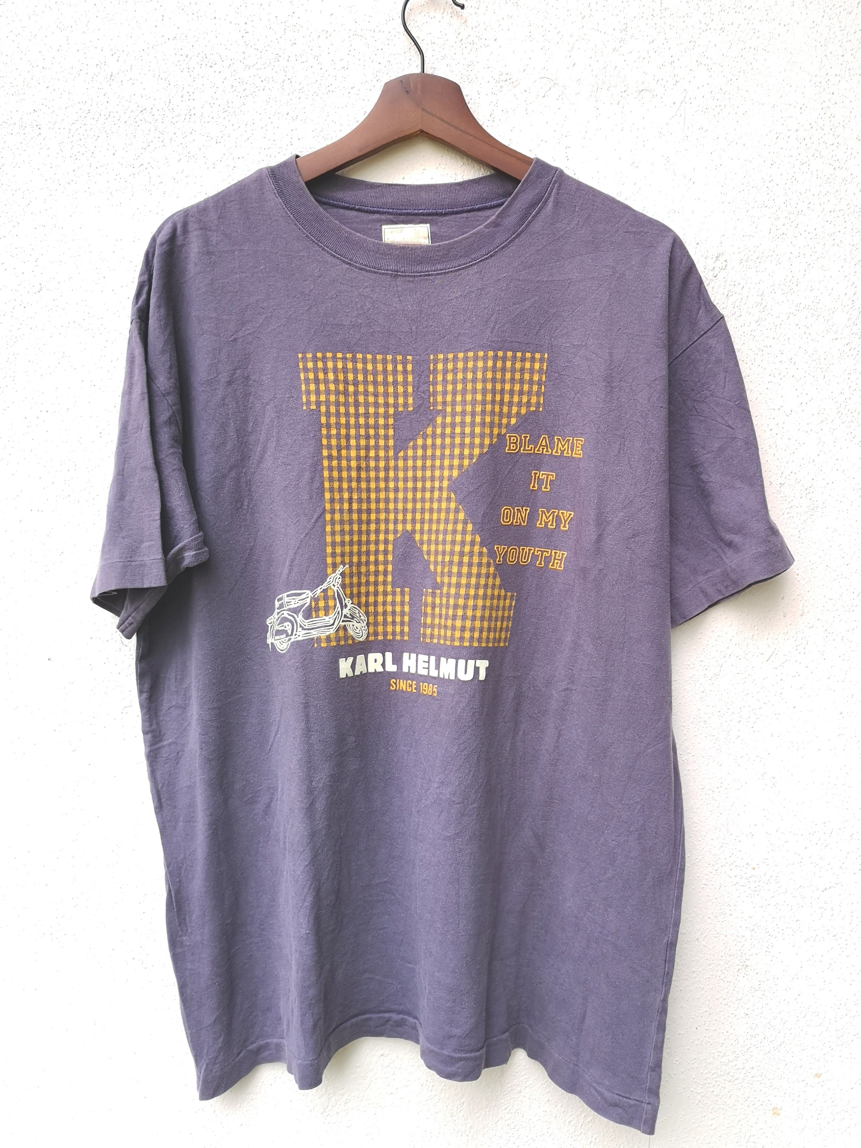 Japanese Brand 💣Vintage Karl Helmut T-shirt Size US L / EU 52-54 / 3 - 1 Thumbnail