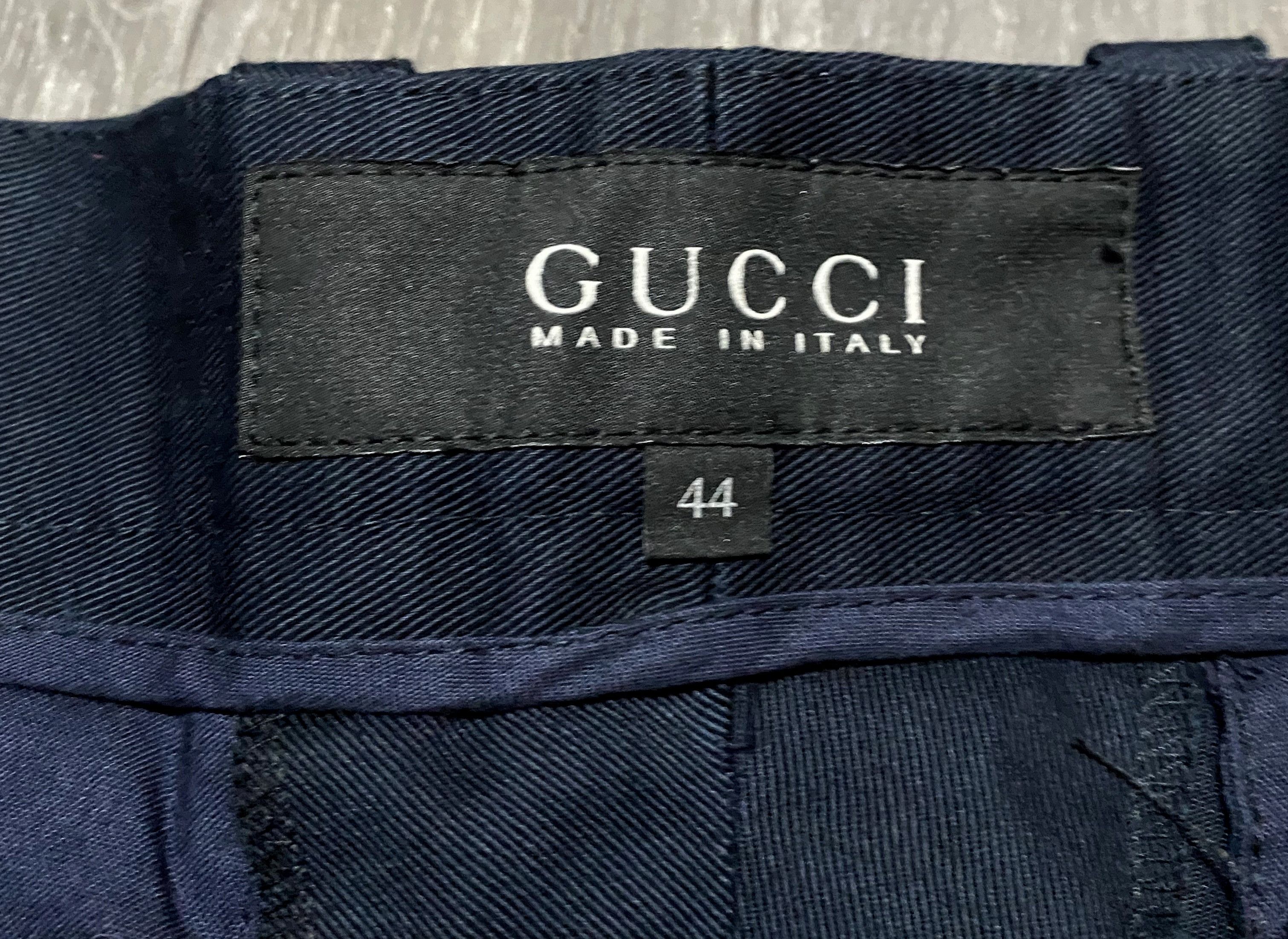 Gucci Unisex Gucci AW’08 Navy Cotton Skinny Crease Chino Trousers Size 30" / US 8 / IT 44 - 6 Thumbnail