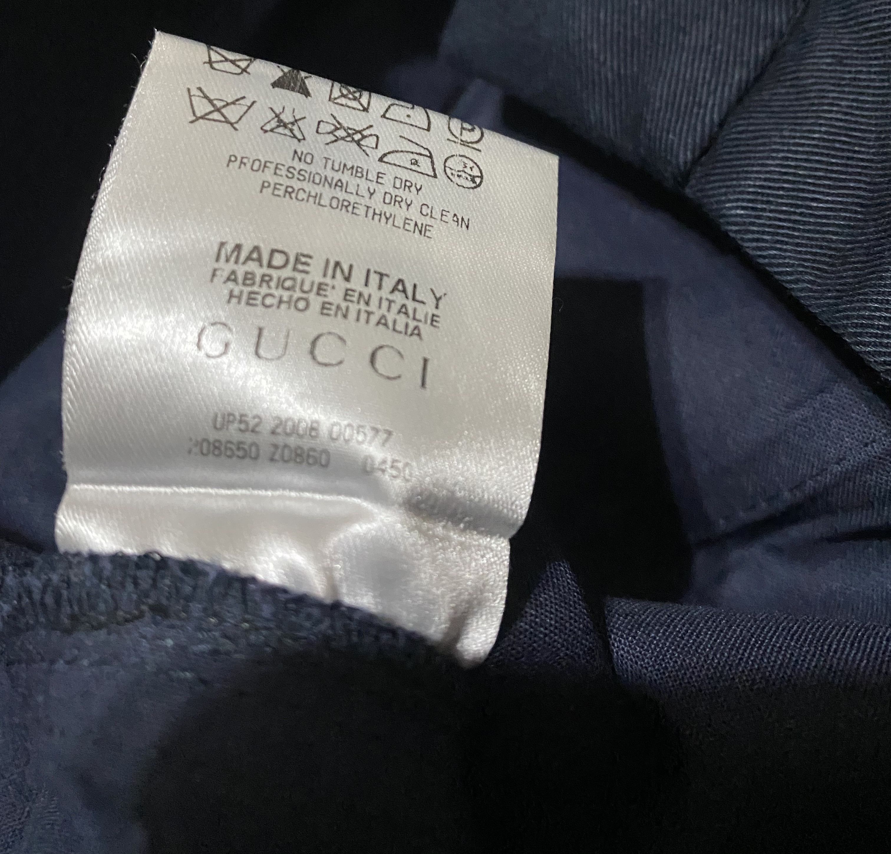 Gucci Unisex Gucci AW’08 Navy Cotton Skinny Crease Chino Trousers Size 30" / US 8 / IT 44 - 11 Thumbnail