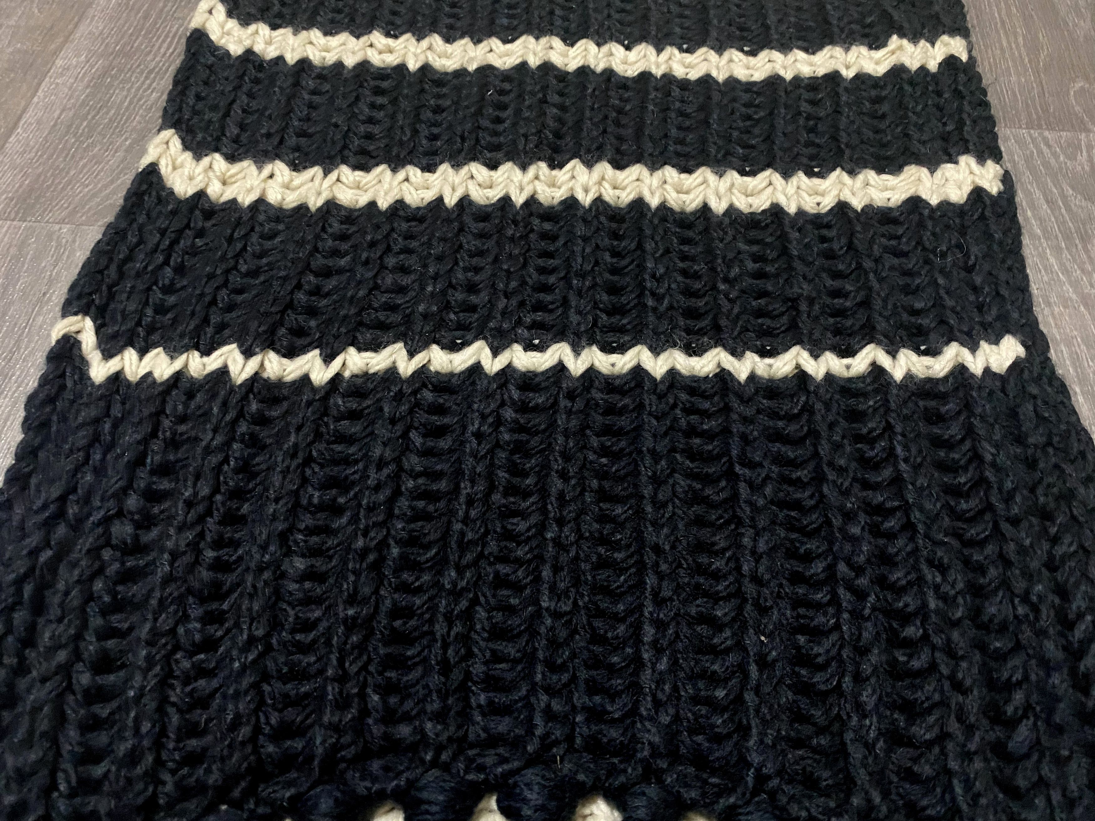 Jean Paul Gaultier Jean Paul Gaultier JPG Lindex Heavy Wool Knit Striped Scarf Size ONE SIZE - 5 Thumbnail