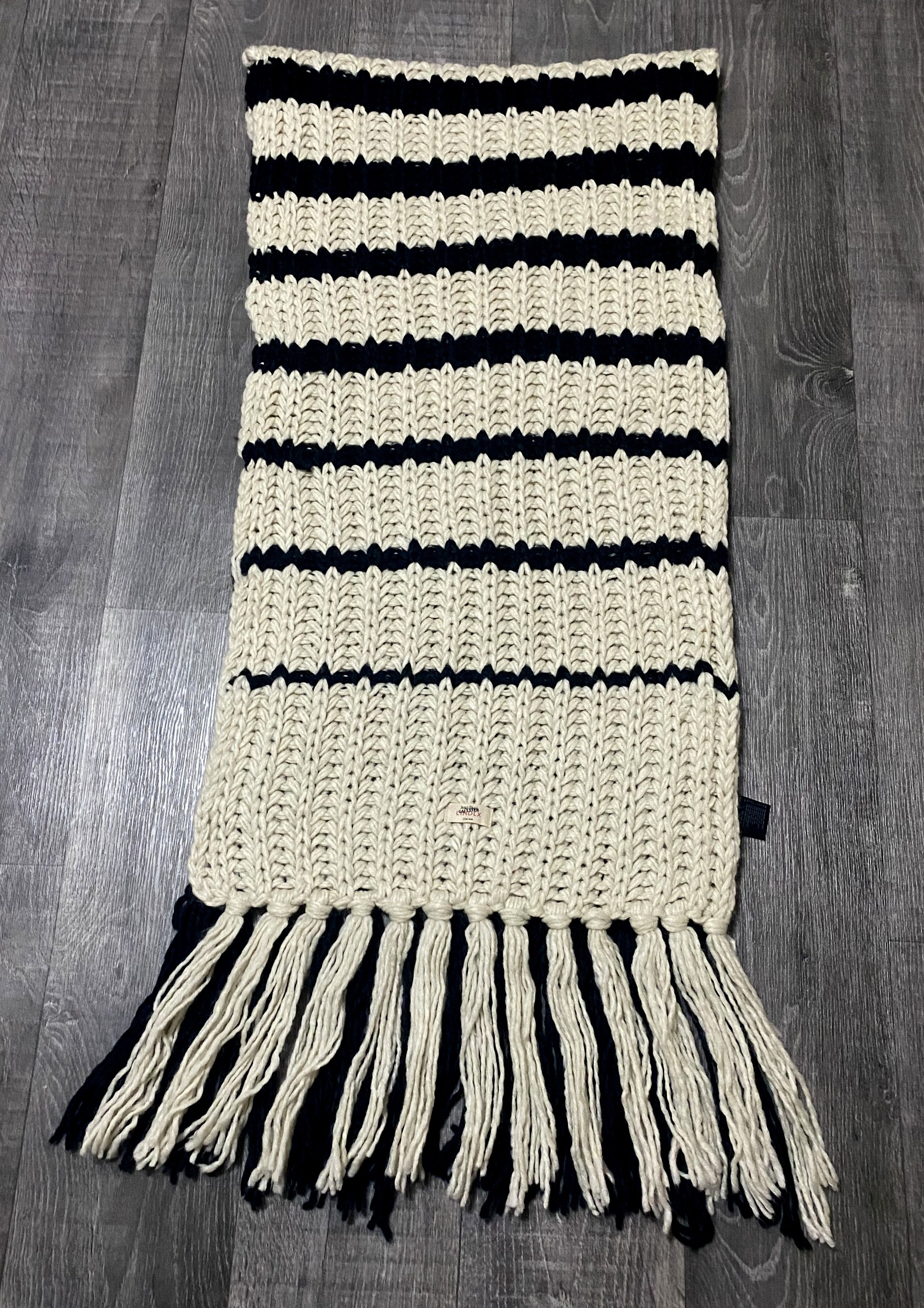 Jean Paul Gaultier Jean Paul Gaultier JPG Lindex Heavy Wool Knit Striped Scarf Size ONE SIZE - 3 Thumbnail