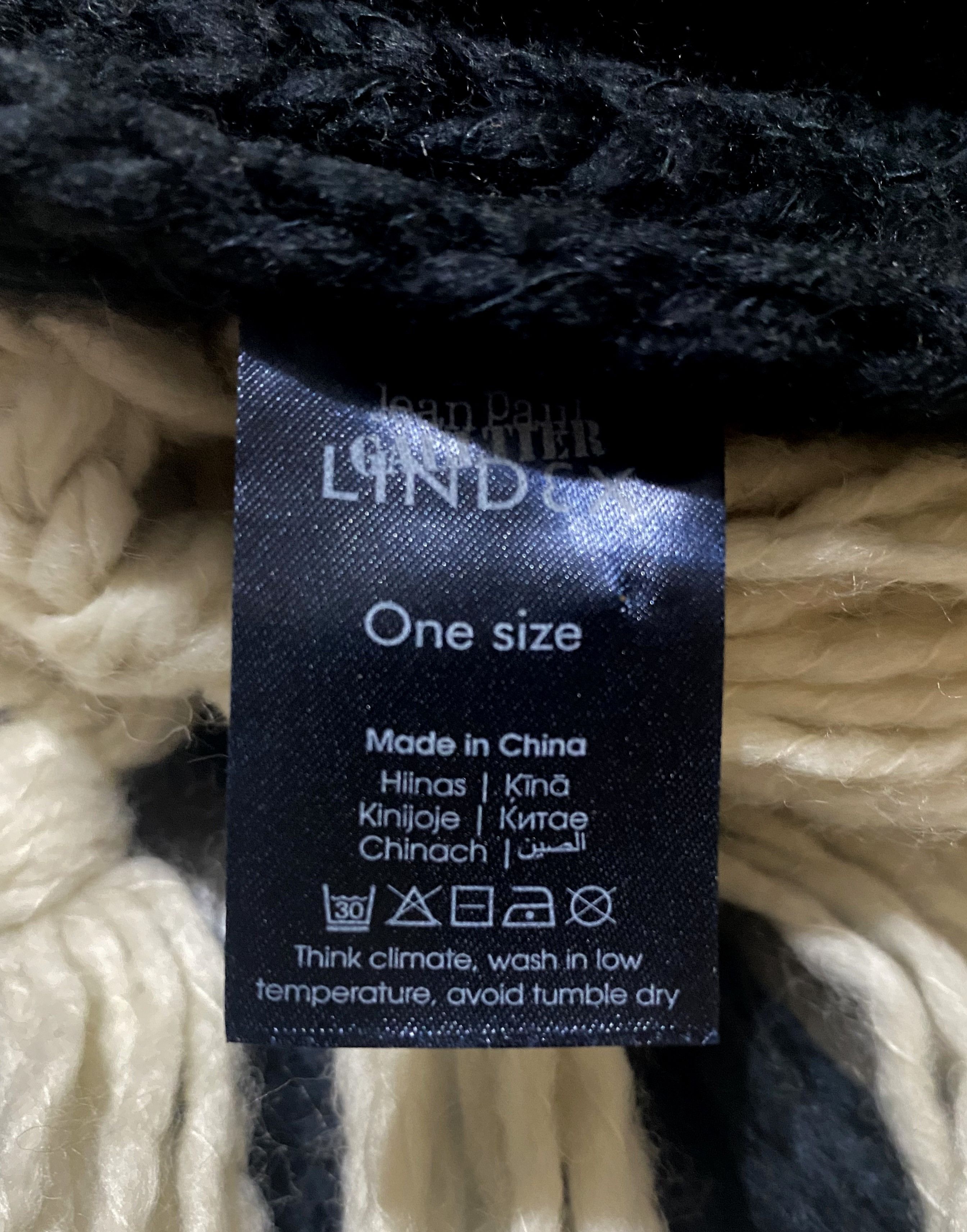 Jean Paul Gaultier Jean Paul Gaultier JPG Lindex Heavy Wool Knit Striped Scarf Size ONE SIZE - 6 Thumbnail