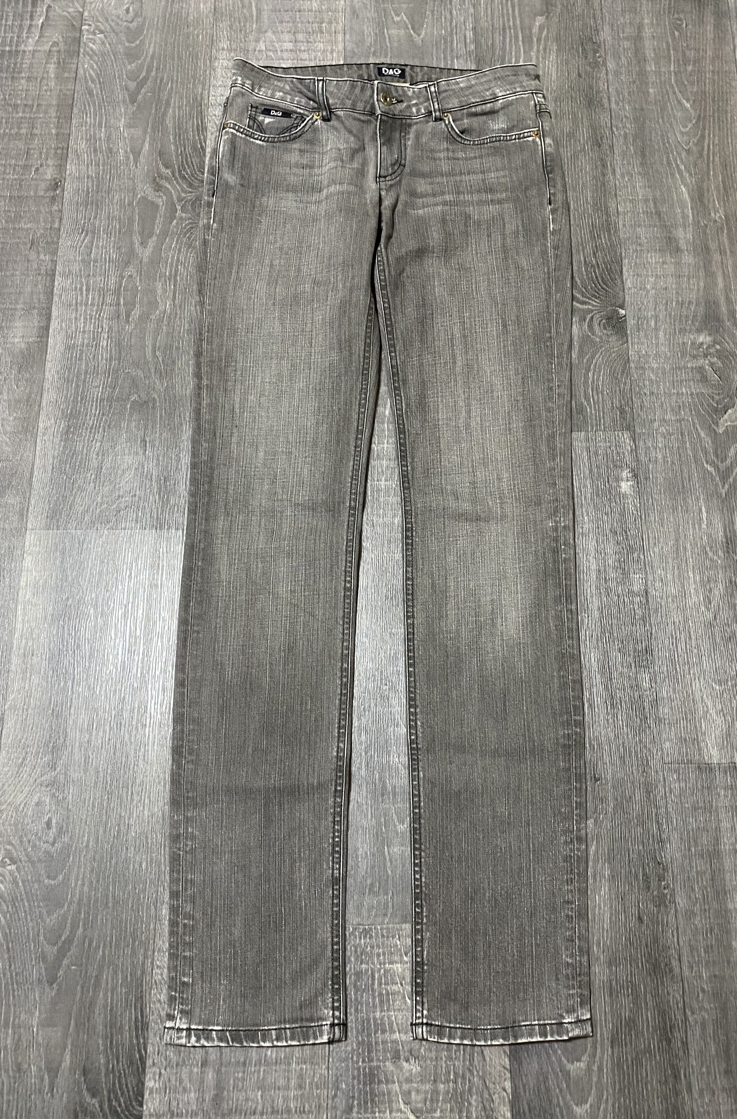 Dolce & Gabbana Dolce & Gabbana D&G Grey Low Tight Washed Jeans Denim Size US 29 - 3 Thumbnail