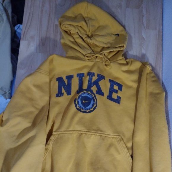 Nike × Vintage Vintage Nike Spell Out Talk Walk Logo Hoodie Sweatshirt Size US XL / EU 56 / 4 - 2 Thumbnail