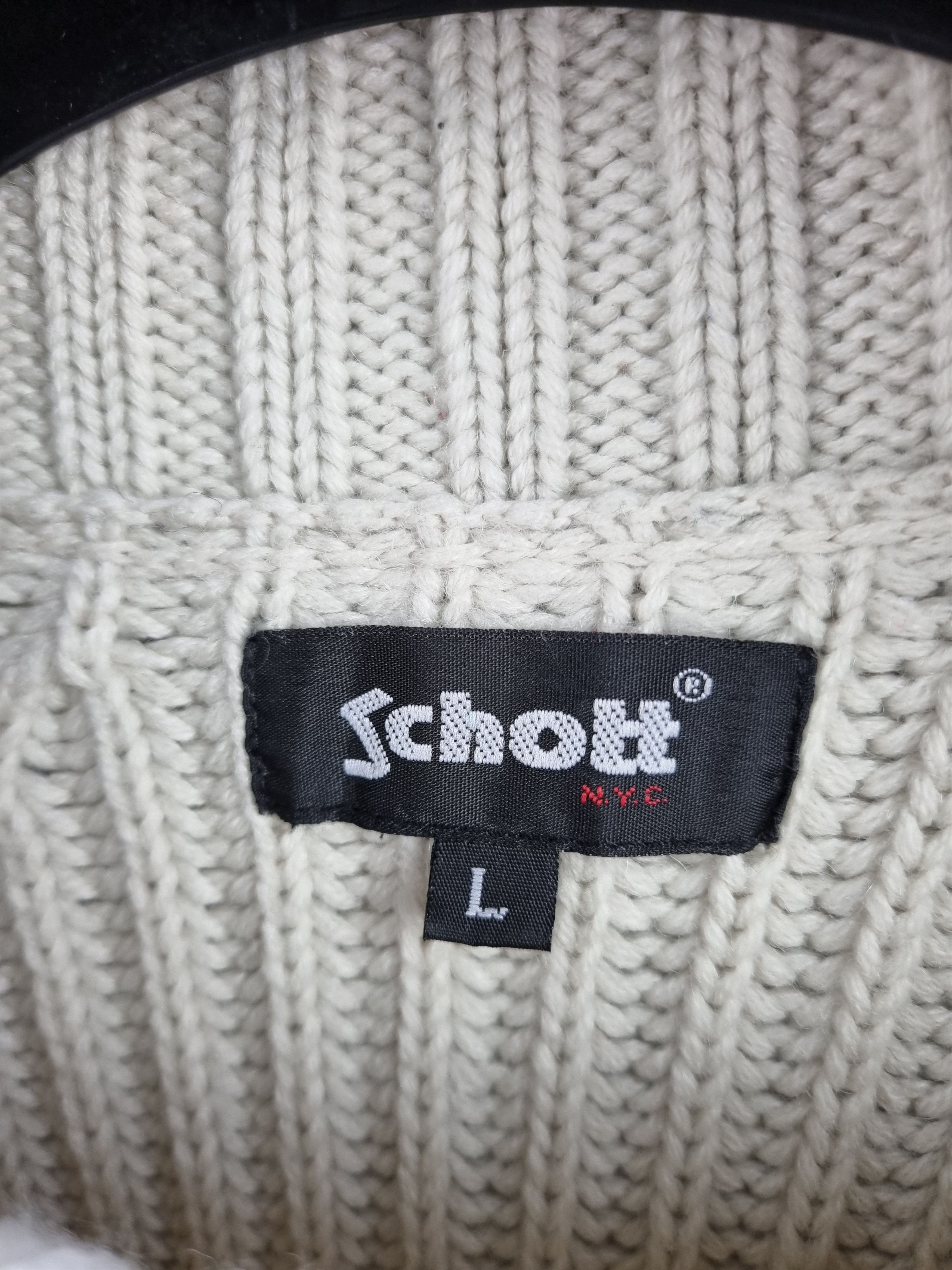 Japanese Brand × Schott Schott Cable Knitted Zipped High Neck Sweater like Prada Size US L / EU 52-54 / 3 - 5 Thumbnail