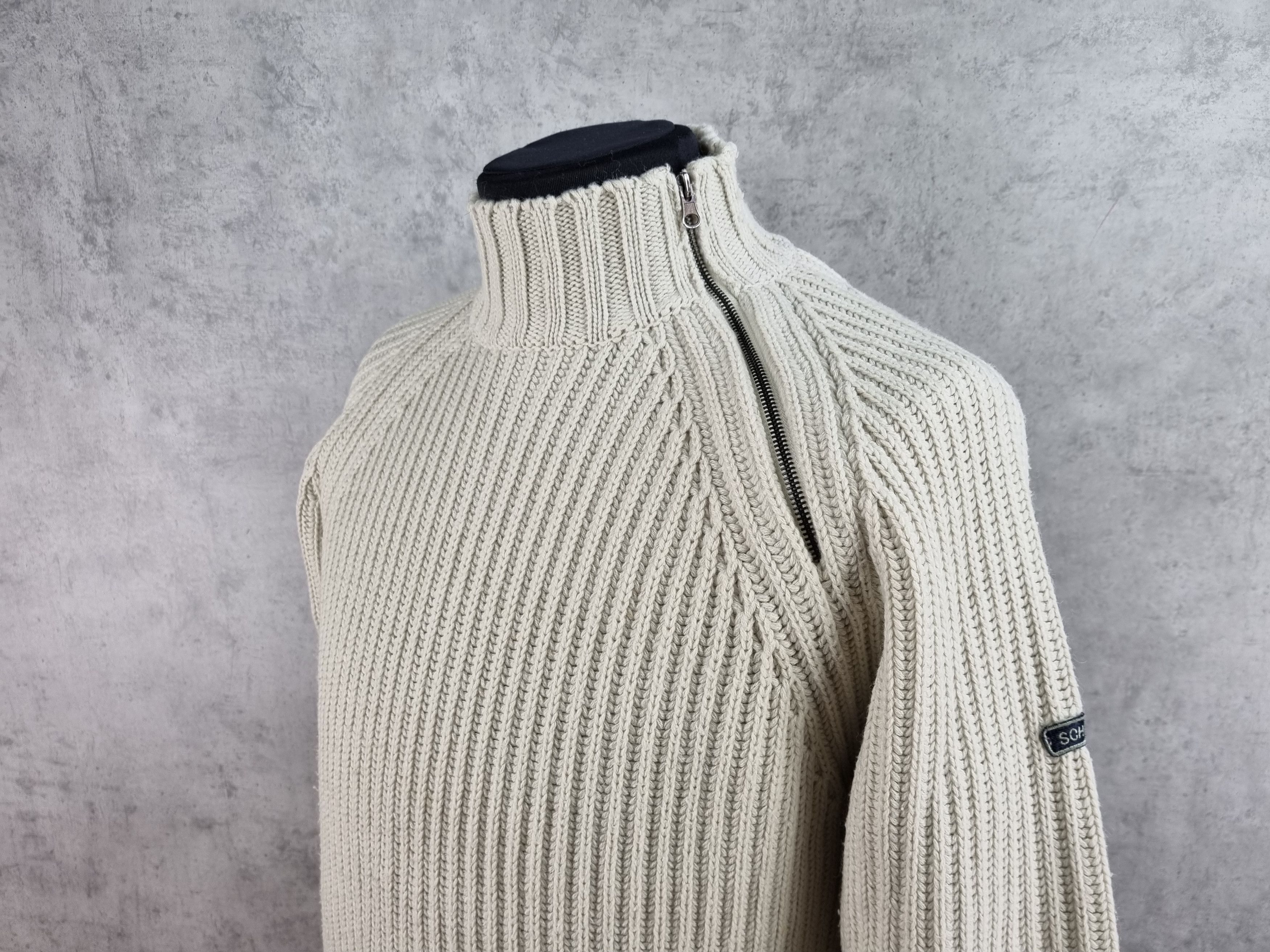 Japanese Brand × Schott Schott Cable Knitted Zipped High Neck Sweater like Prada Size US L / EU 52-54 / 3 - 6 Thumbnail